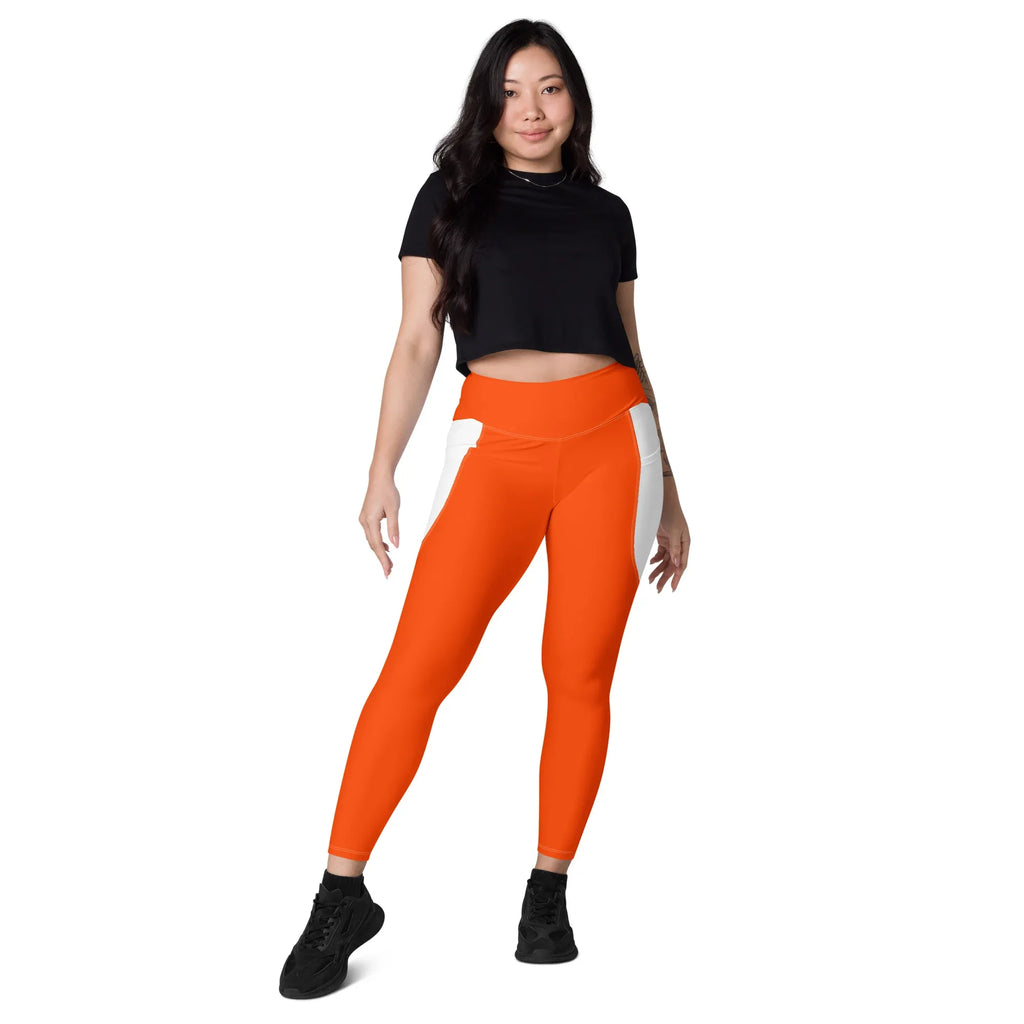 Leggings with pockets Leggings AwRans Clothing all-over-print-recycled-leggings-with-pockets-white-front-688016c27af8a