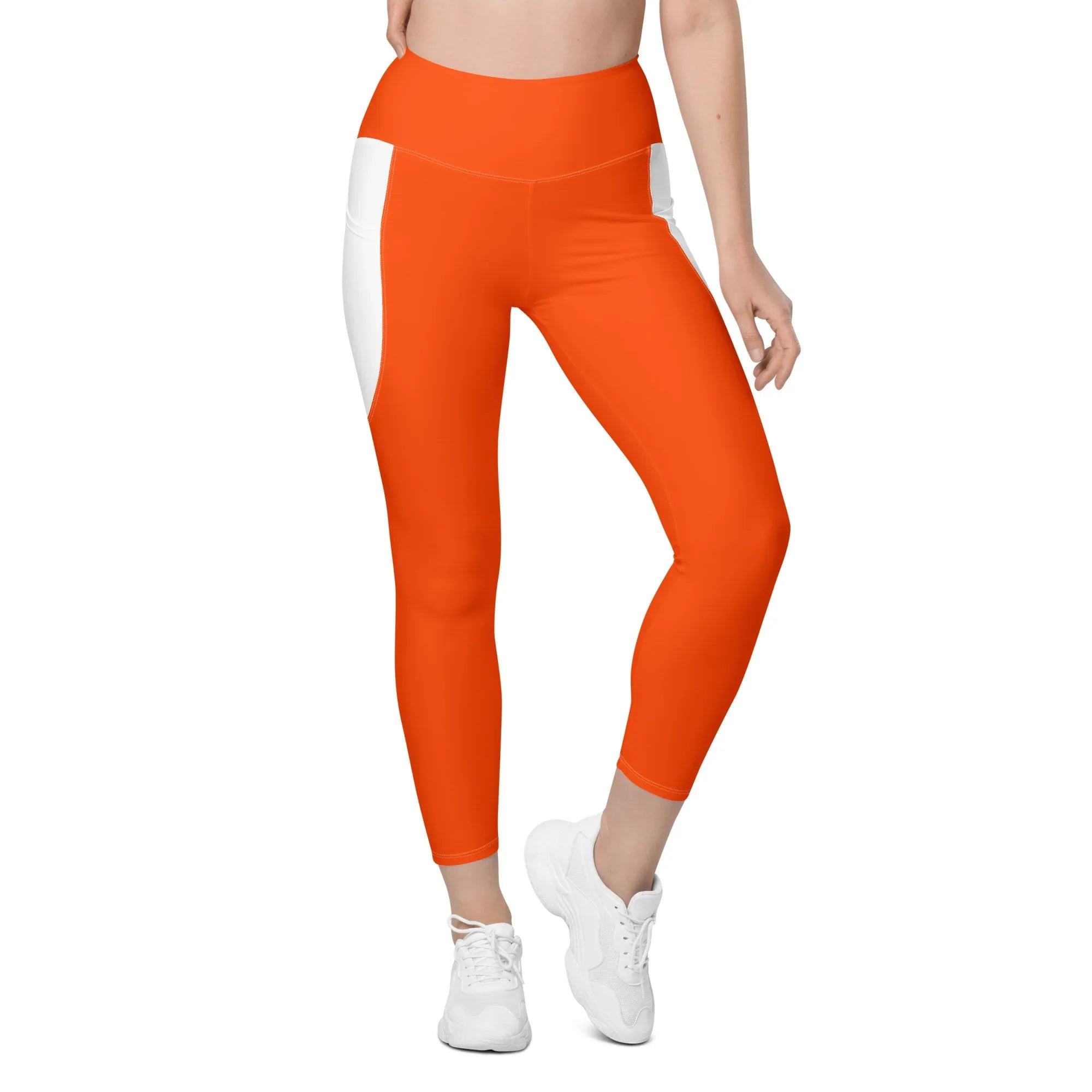 Leggings with pockets Leggings AwRans Clothing all-over-print-recycled-leggings-with-pockets-white-front-688016c27d3d0