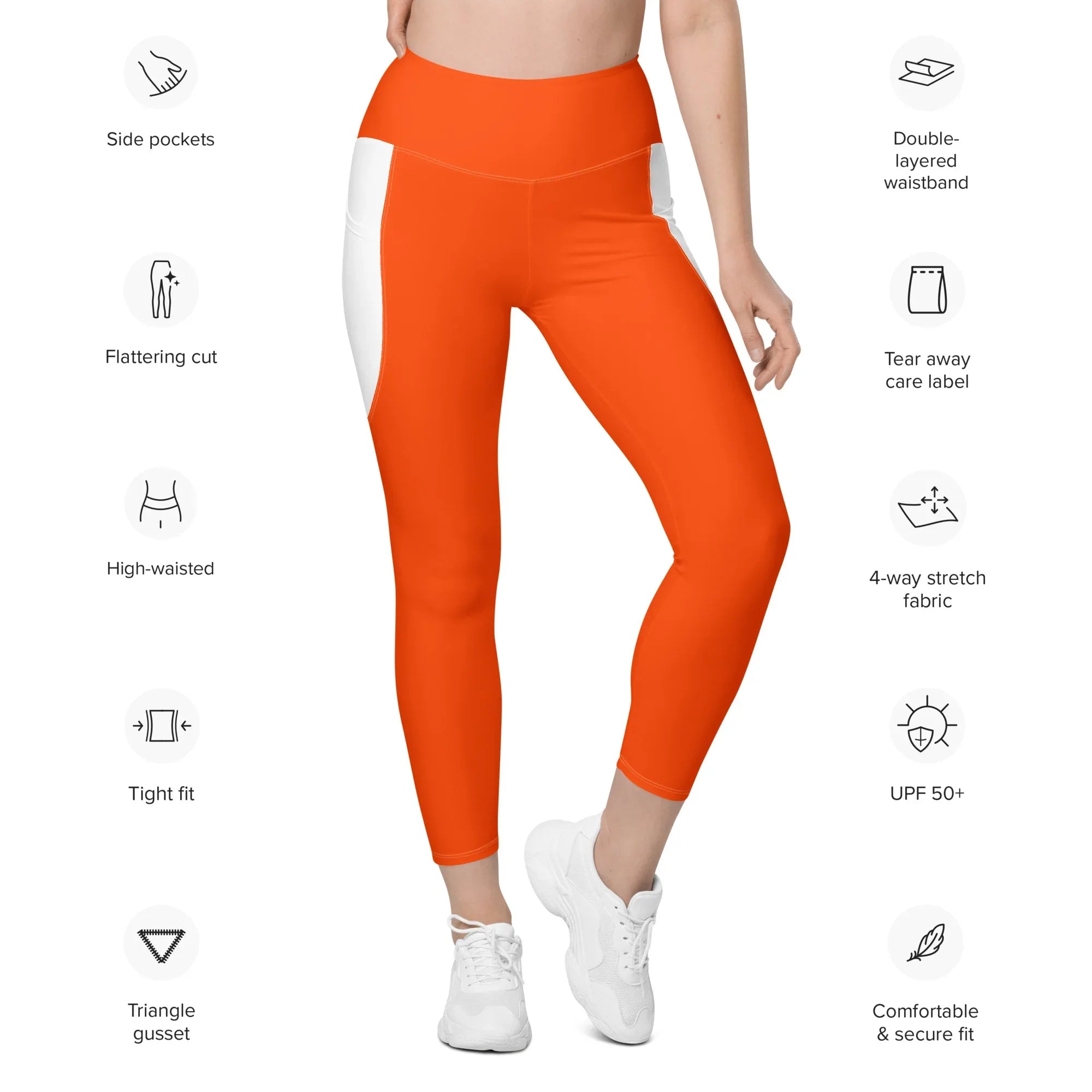 Leggings with pockets Leggings AwRans Clothing all-over-print-recycled-leggings-with-pockets-white-front-688016c27e445