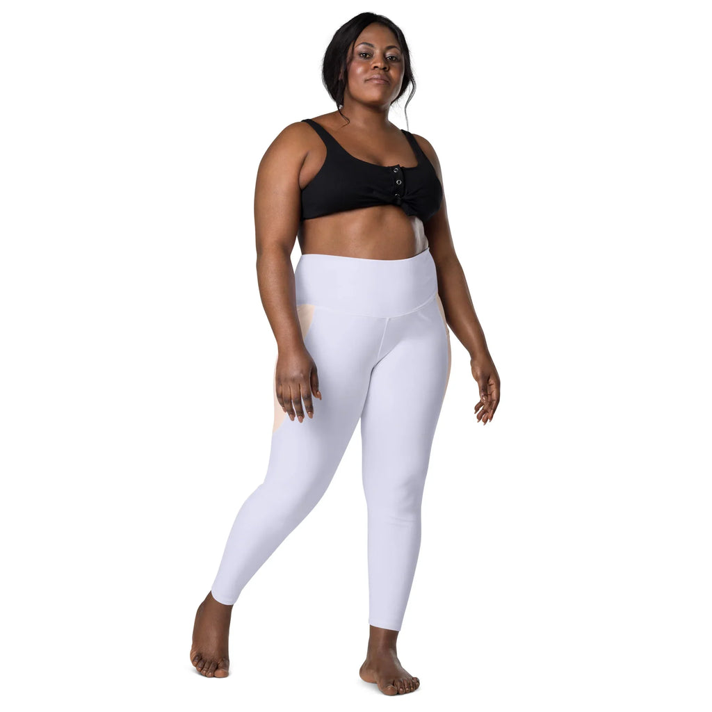 Leggings with pockets Leggings AwRans Clothing all-over-print-recycled-leggings-with-pockets-white-front-688016ff40382