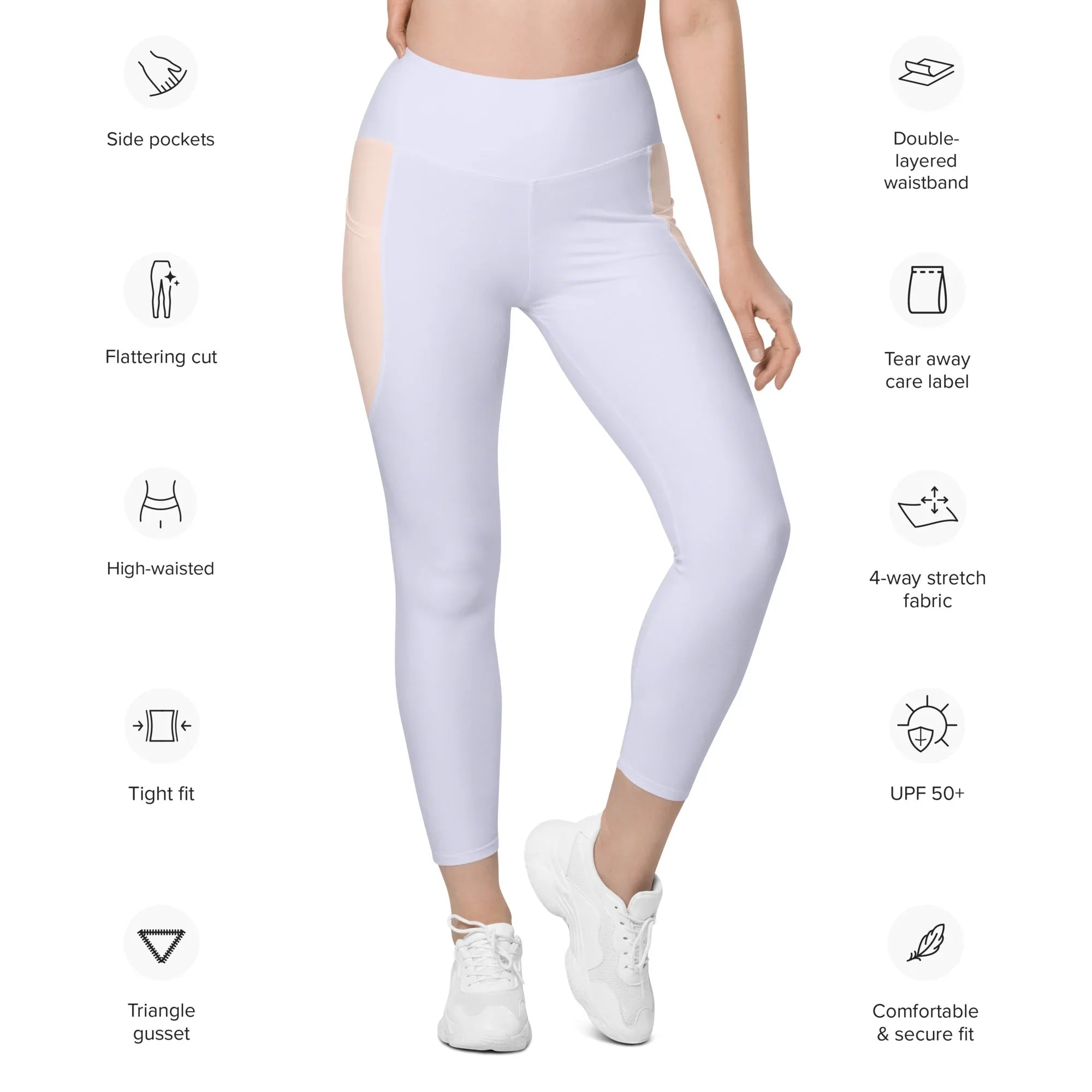 Leggings with pockets Leggings AwRans Clothing all-over-print-recycled-leggings-with-pockets-white-front-688016ff41501