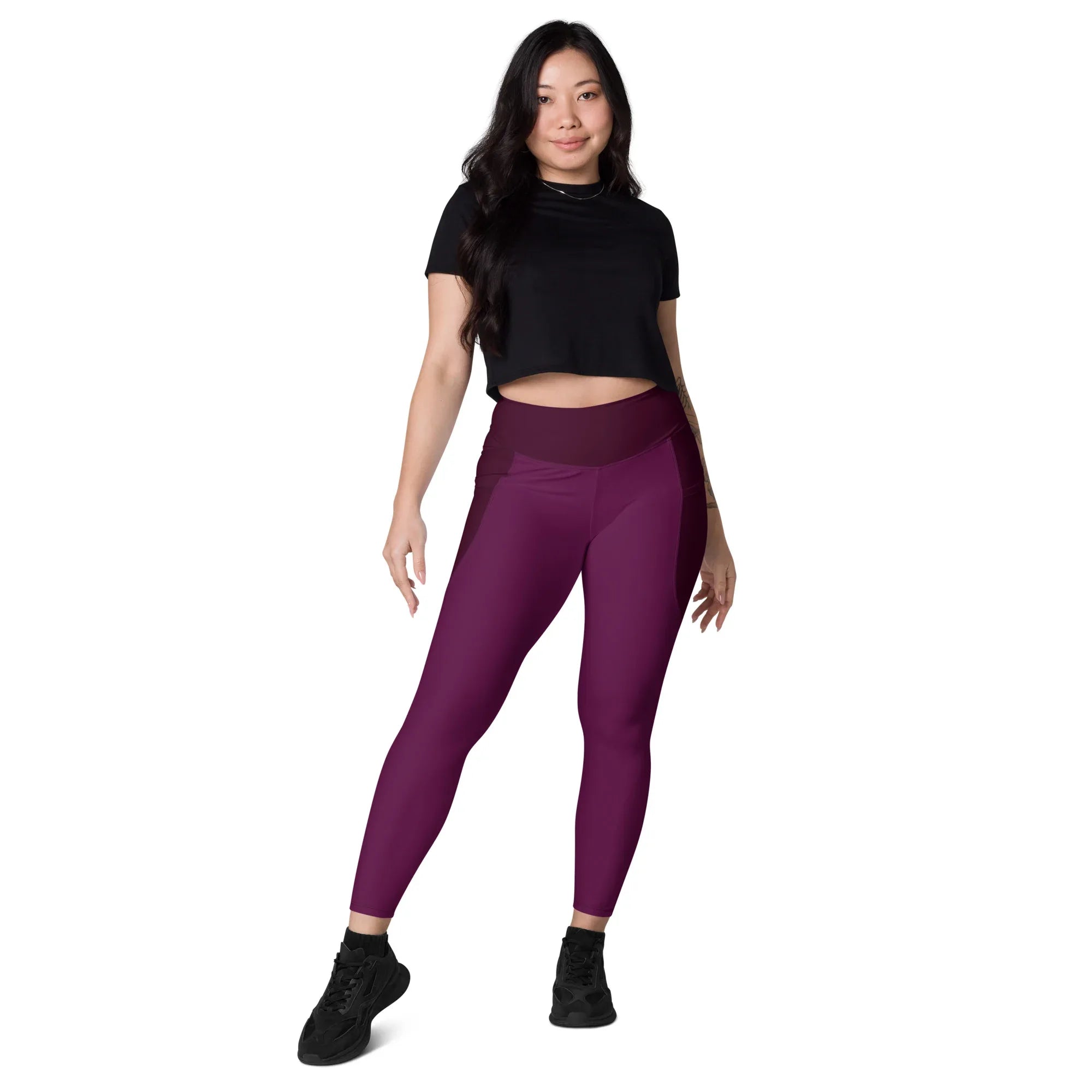 Leggings with pockets Leggings AwRans Clothing all-over-print-recycled-leggings-with-pockets-white-front-6880173ad0674
