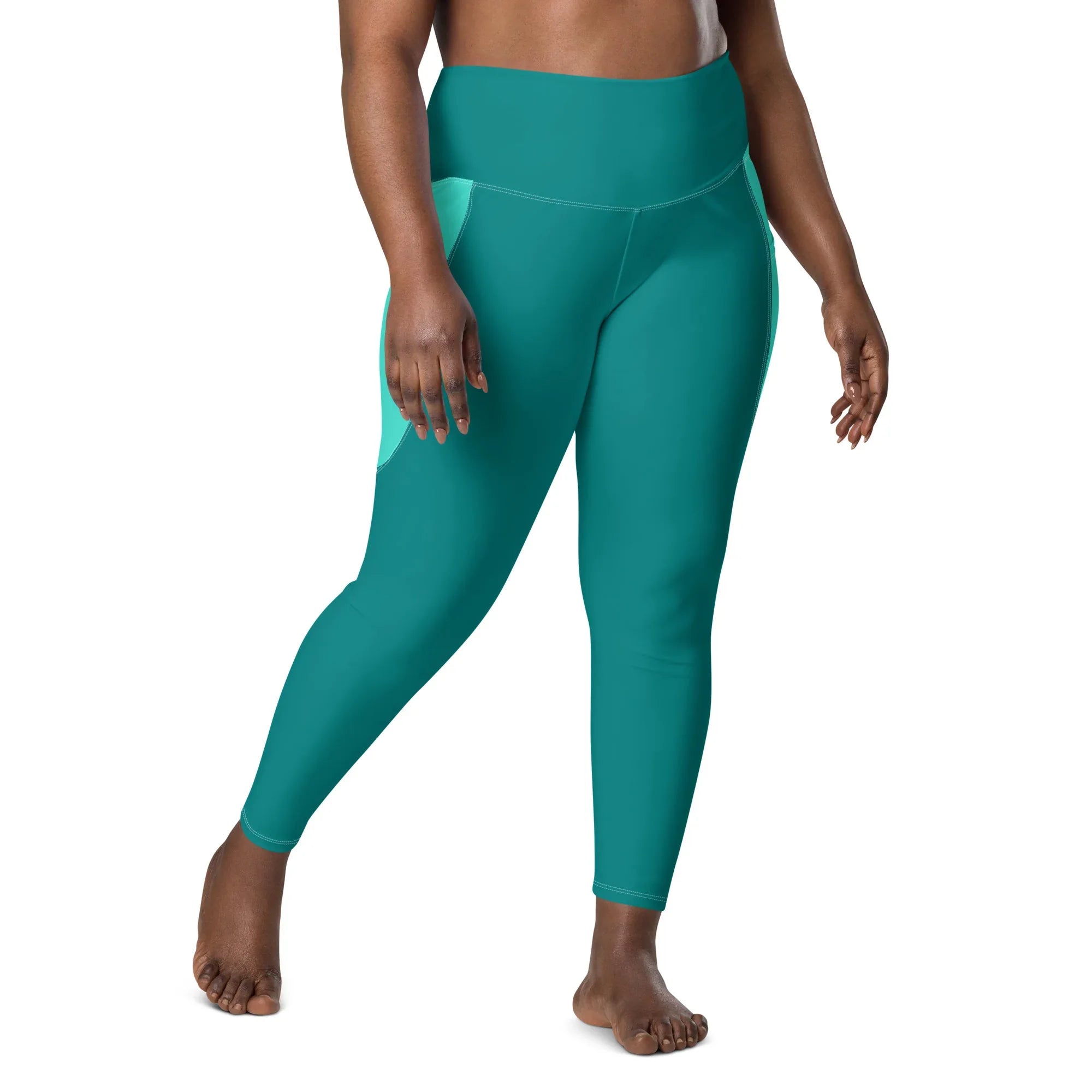 Leggings with pockets Leggings AwRans Clothing all-over-print-recycled-leggings-with-pockets-white-front-6880177635533