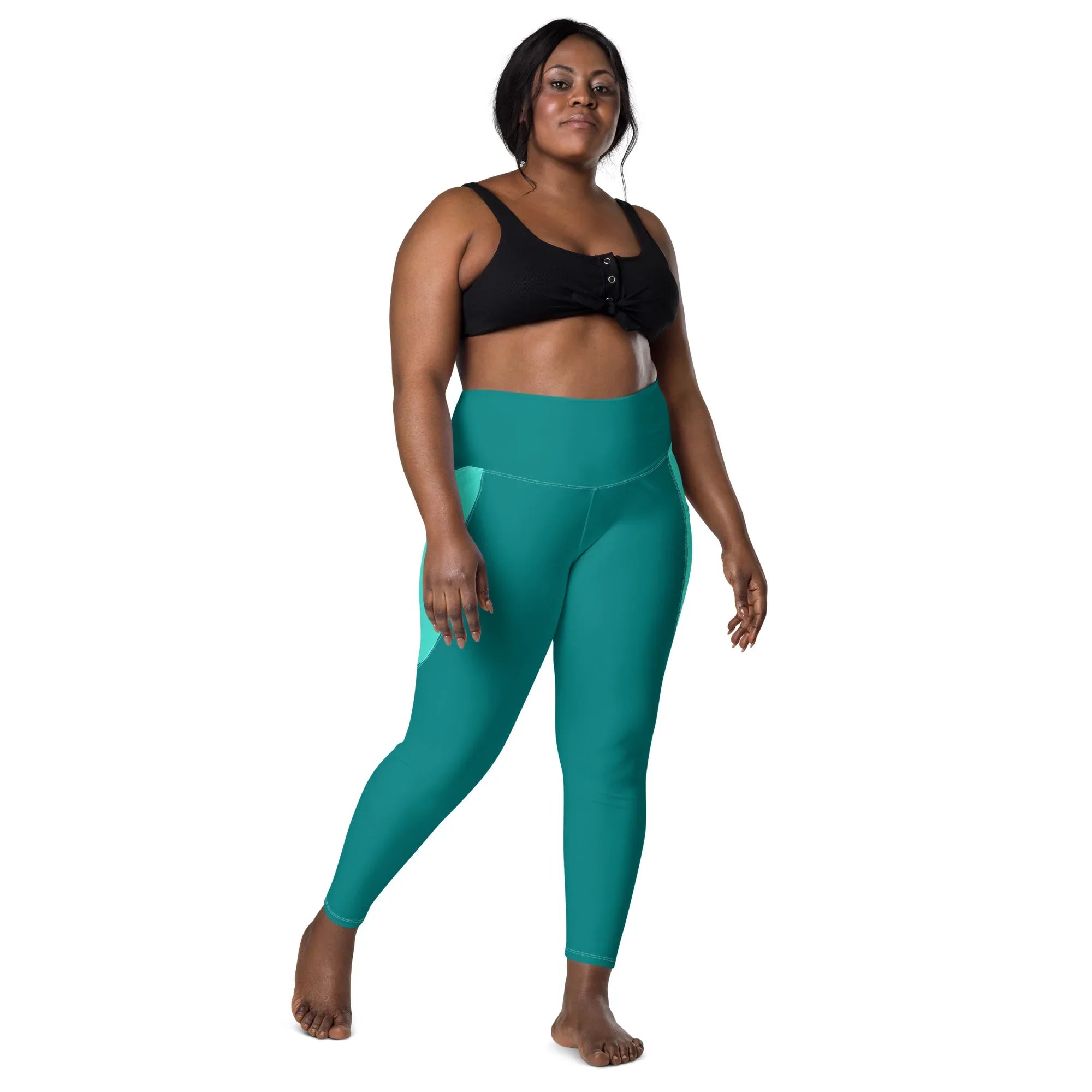 Leggings with pockets Leggings AwRans Clothing all-over-print-recycled-leggings-with-pockets-white-front-6880177635a4a