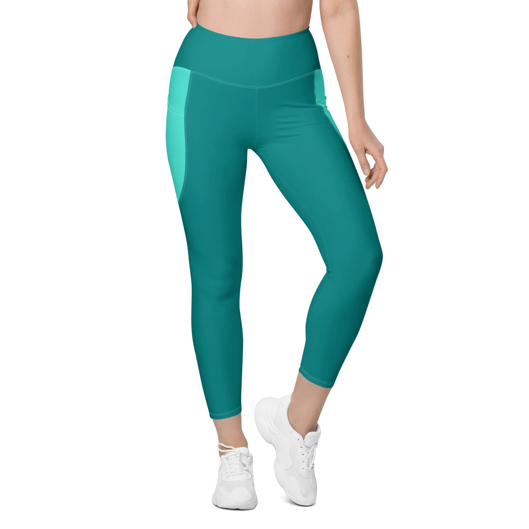 Leggings with pockets Leggings AwRans Clothing all-over-print-recycled-leggings-with-pockets-white-front-6880177636076