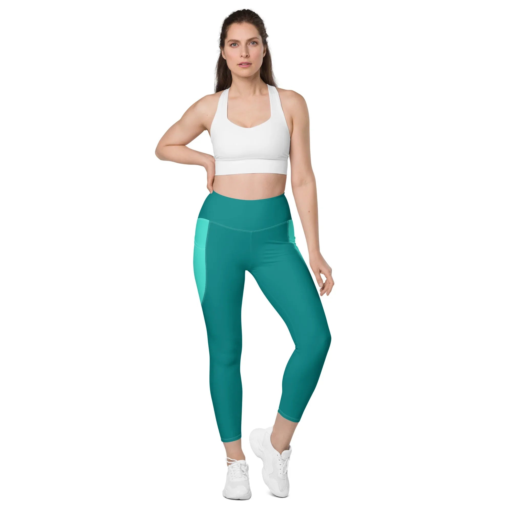 Leggings with pockets Leggings AwRans Clothing all-over-print-recycled-leggings-with-pockets-white-front-6880177636876