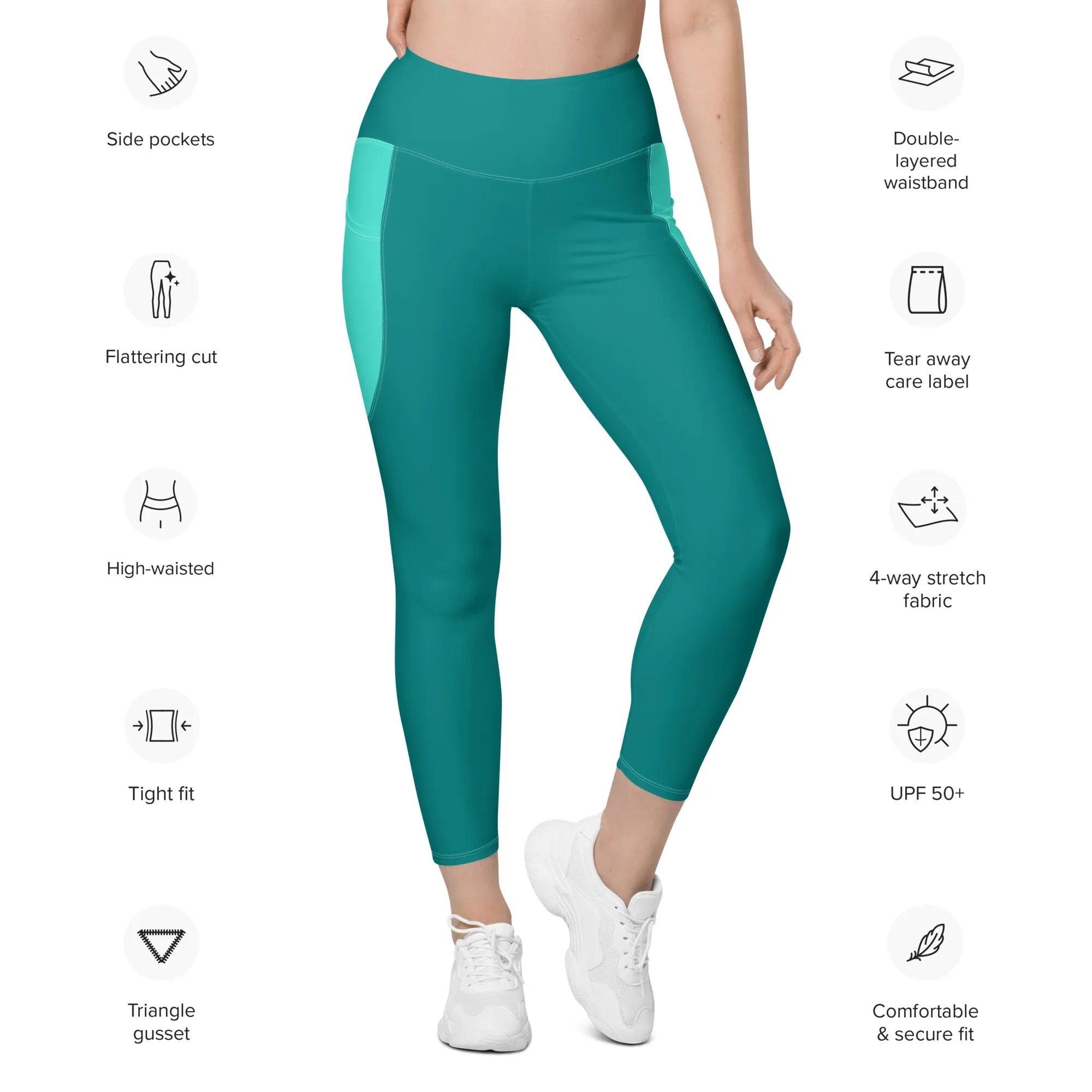 Leggings with pockets Leggings AwRans Clothing all-over-print-recycled-leggings-with-pockets-white-front-6880177636bb8
