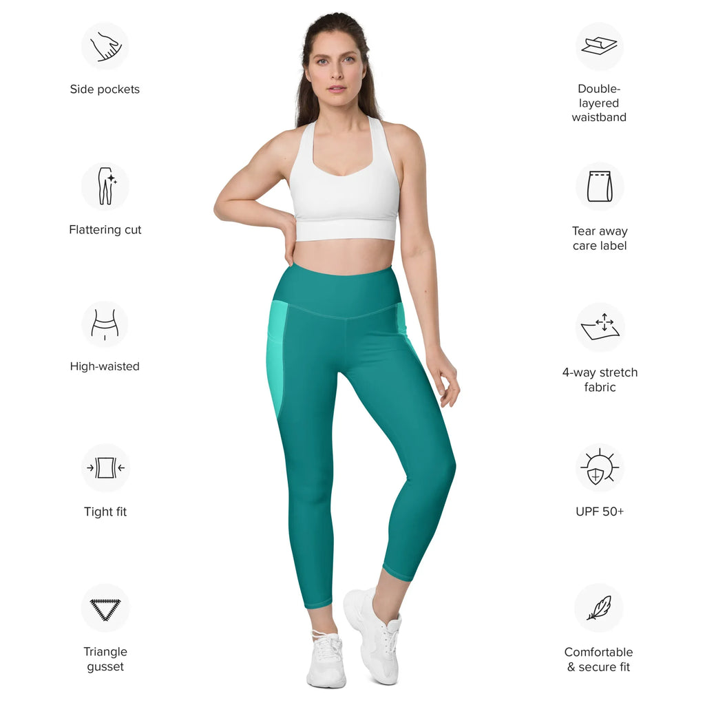 Leggings with pockets Leggings AwRans Clothing all-over-print-recycled-leggings-with-pockets-white-front-6880177636ee3