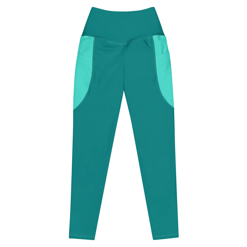 Leggings with pockets Leggings AwRans Clothing all-over-print-recycled-leggings-with-pockets-white-front-6880177638044