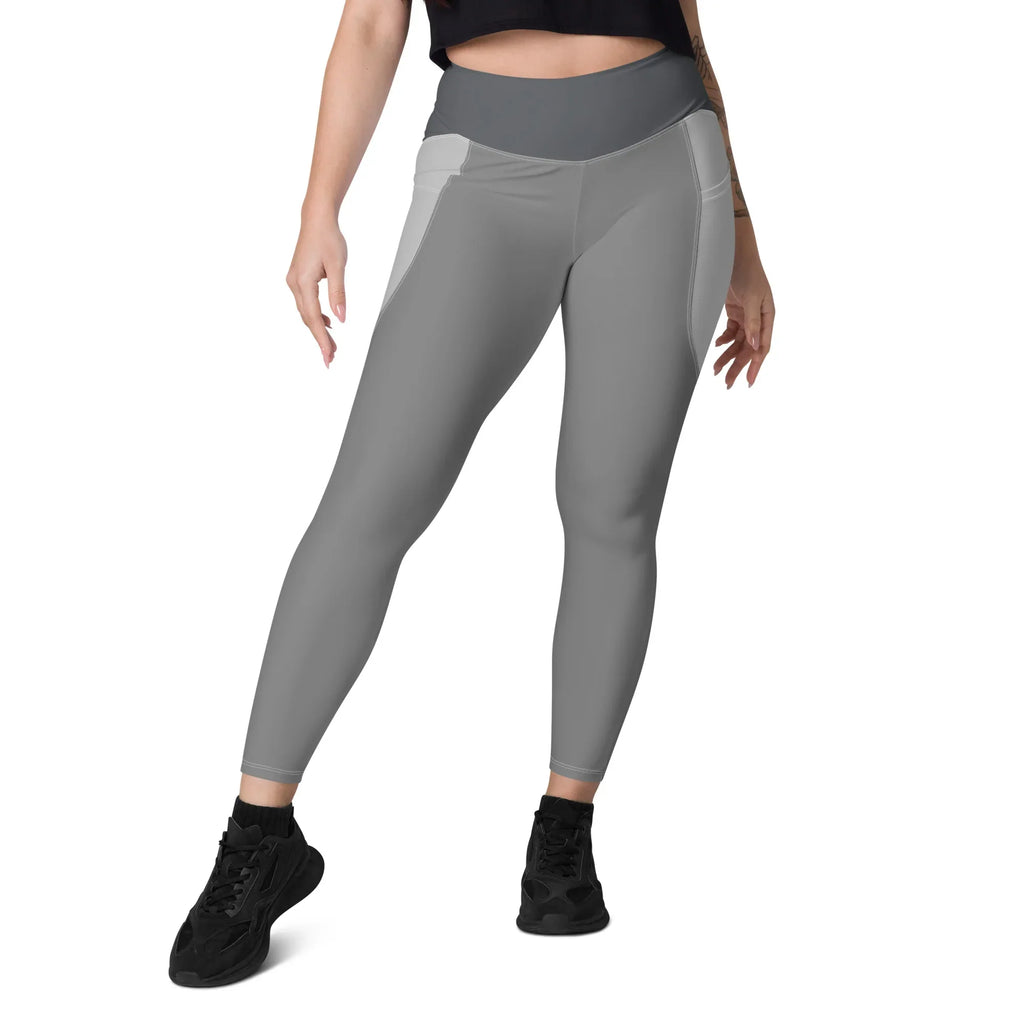 Leggings with pockets Leggings AwRans Clothing all-over-print-recycled-leggings-with-pockets-white-front-688017b1ac876