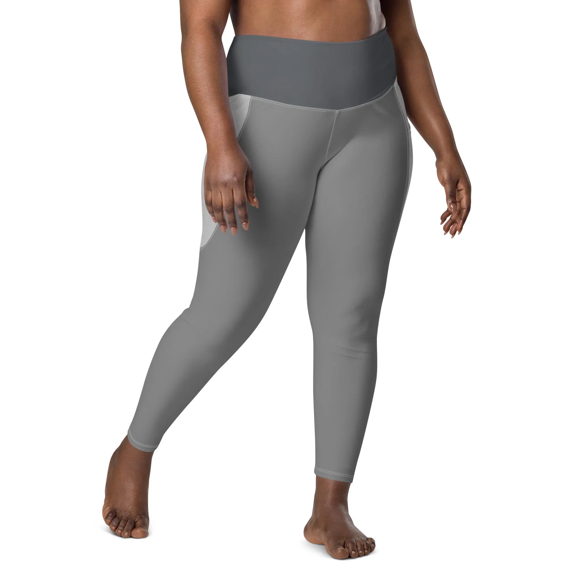 Leggings with pockets Leggings AwRans Clothing all-over-print-recycled-leggings-with-pockets-white-front-688017b1ad4aa