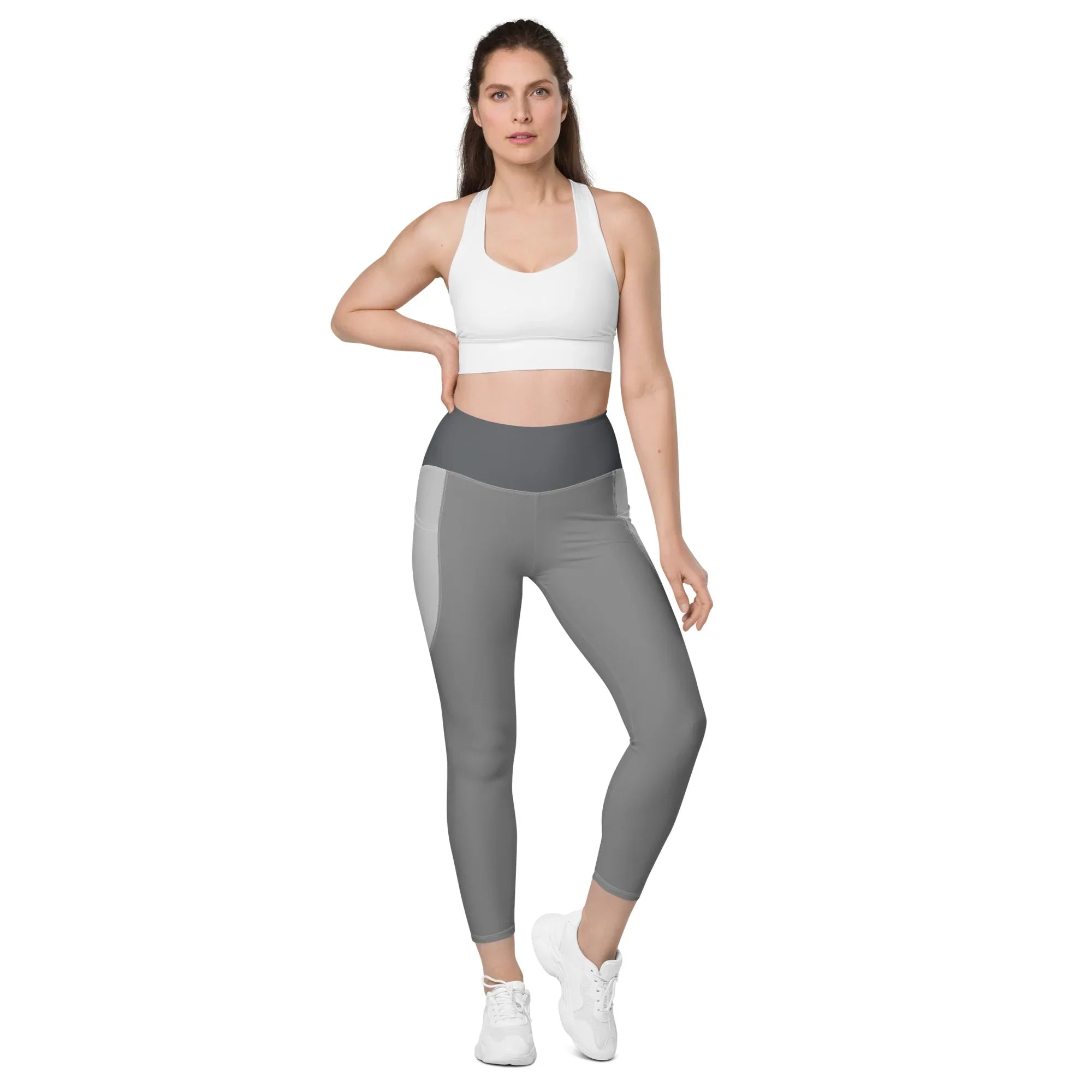 Leggings with pockets Leggings AwRans Clothing all-over-print-recycled-leggings-with-pockets-white-front-688017b1ae80e