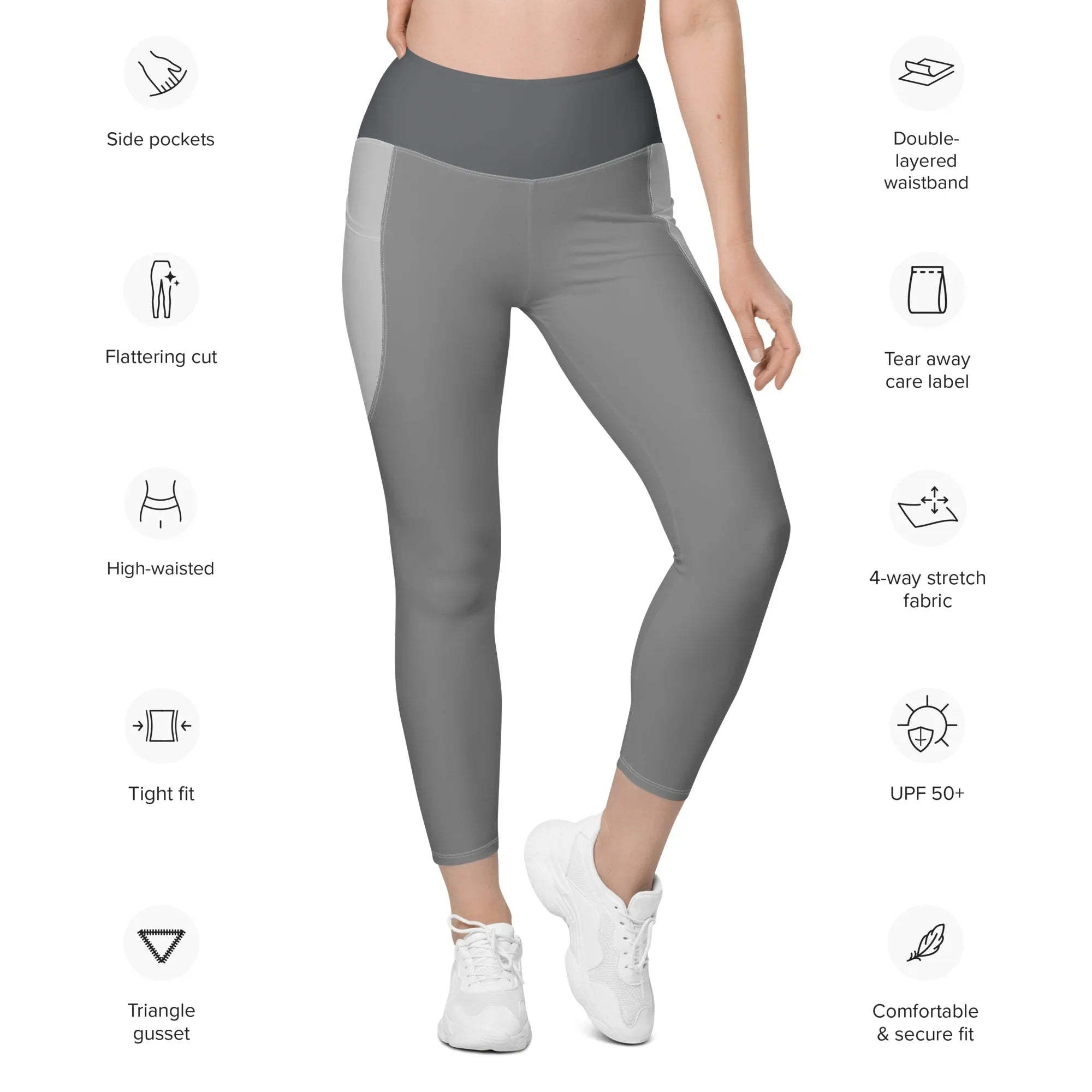 Leggings with pockets Leggings AwRans Clothing all-over-print-recycled-leggings-with-pockets-white-front-688017b1aebae