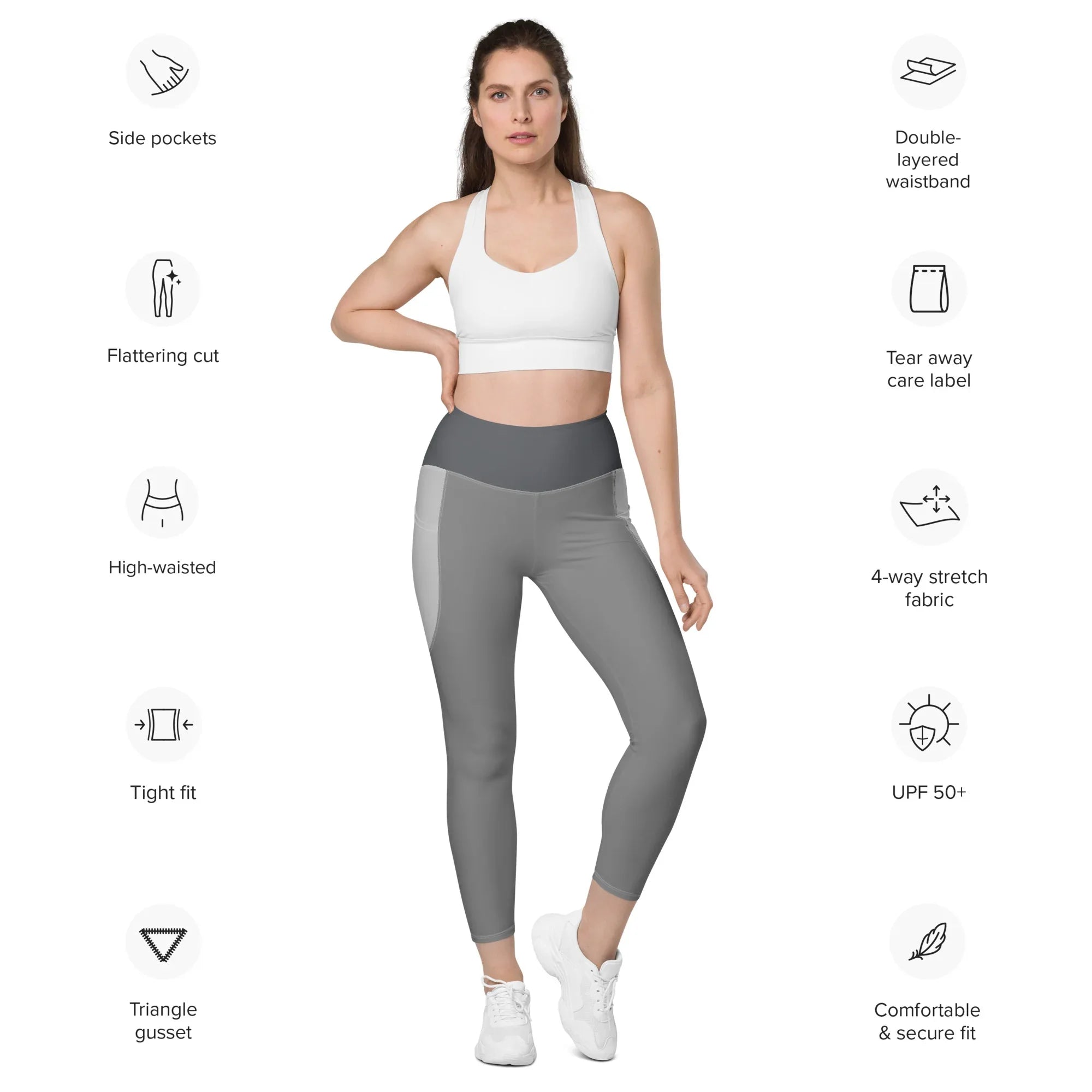 Leggings with pockets Leggings AwRans Clothing all-over-print-recycled-leggings-with-pockets-white-front-688017b1aeee8