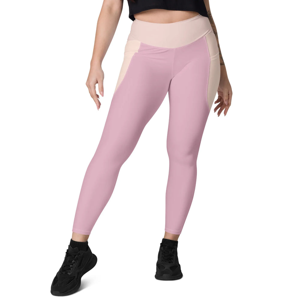 Leggings with pockets Leggings AwRans Clothing all-over-print-recycled-leggings-with-pockets-white-front-688017ecd5952