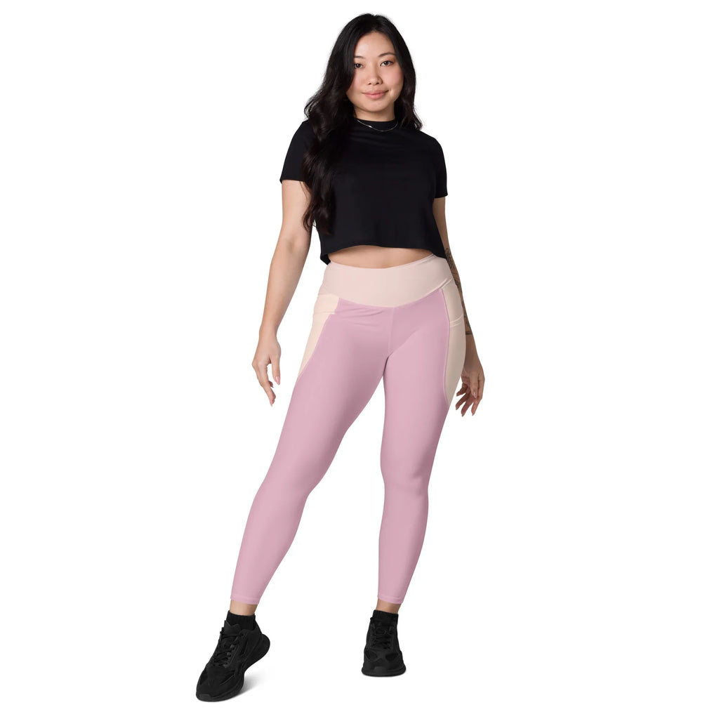Leggings with pockets Leggings AwRans Clothing all-over-print-recycled-leggings-with-pockets-white-front-688017ecd5f5b