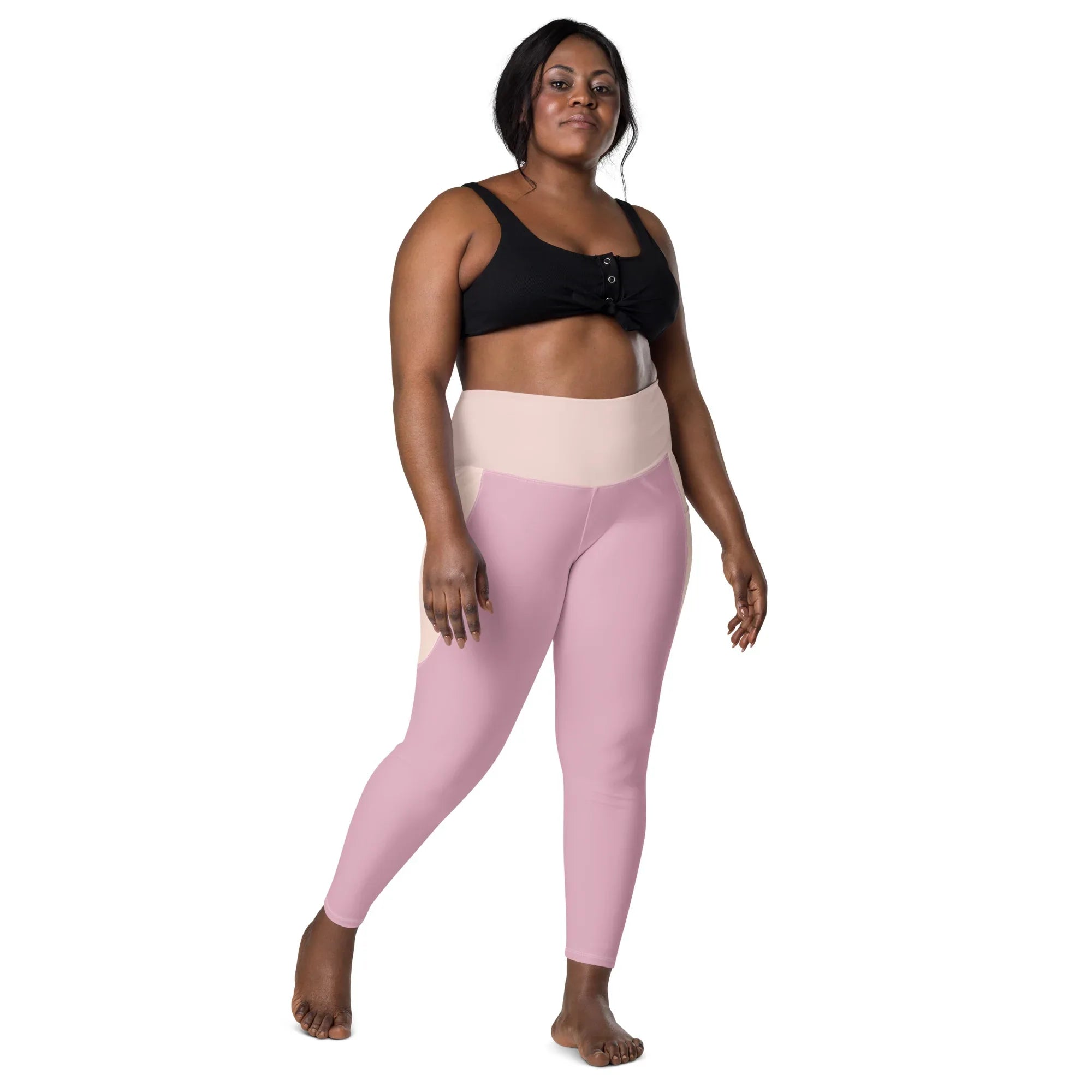 Leggings with pockets Leggings AwRans Clothing all-over-print-recycled-leggings-with-pockets-white-front-688017ecd6c38
