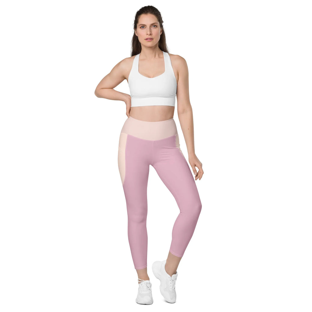 Leggings with pockets Leggings AwRans Clothing all-over-print-recycled-leggings-with-pockets-white-front-688017ecd7bcc