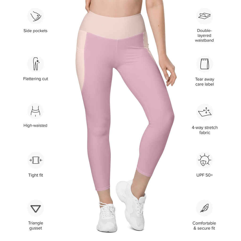 Leggings with pockets Leggings AwRans Clothing all-over-print-recycled-leggings-with-pockets-white-front-688017ecd80a8
