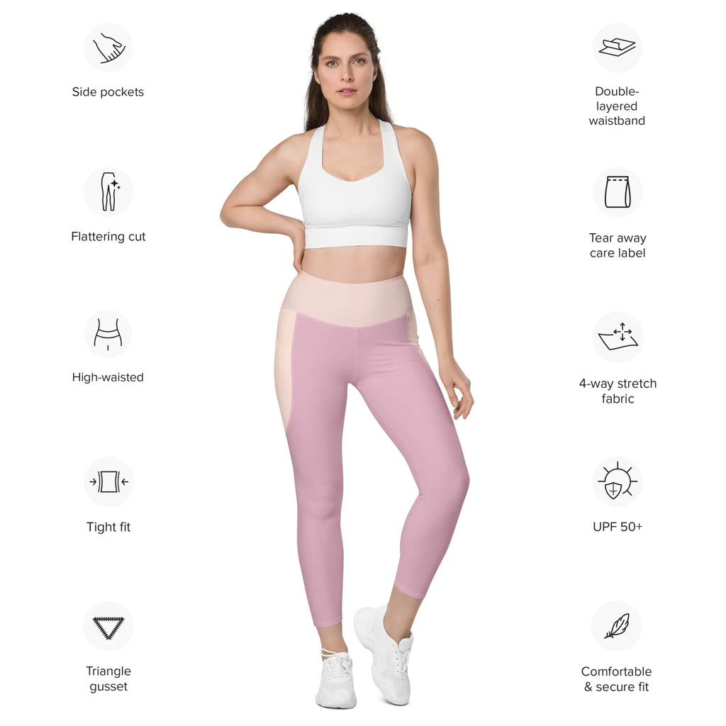 Leggings with pockets Leggings AwRans Clothing all-over-print-recycled-leggings-with-pockets-white-front-688017ecd8540