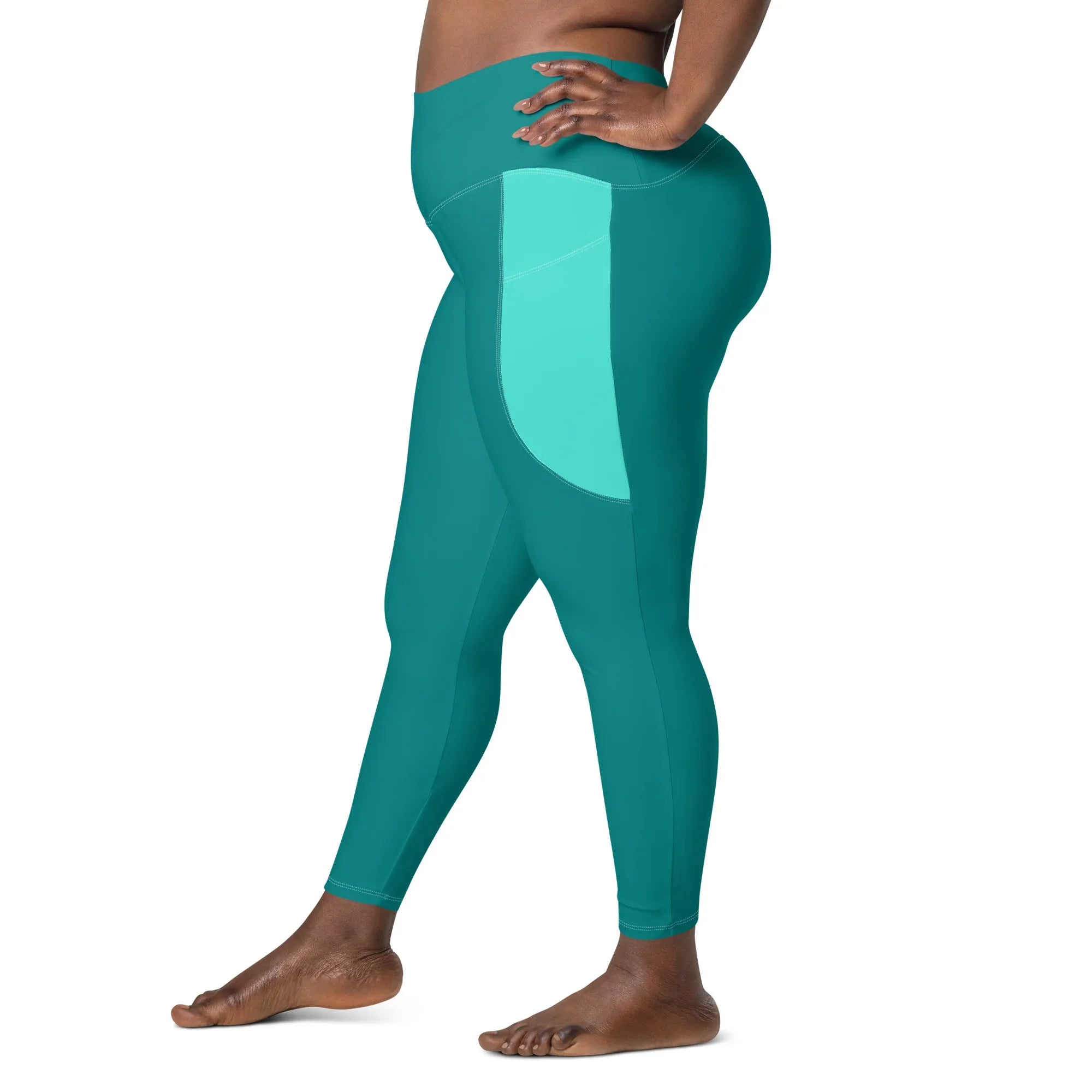Leggings with pockets Leggings AwRans Clothing all-over-print-recycled-leggings-with-pockets-white-left-68801776353f1