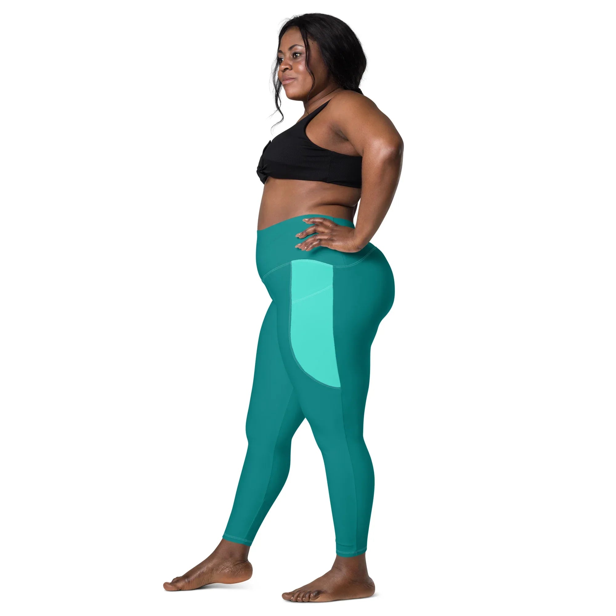Leggings with pockets Leggings AwRans Clothing all-over-print-recycled-leggings-with-pockets-white-left-68801776357b7