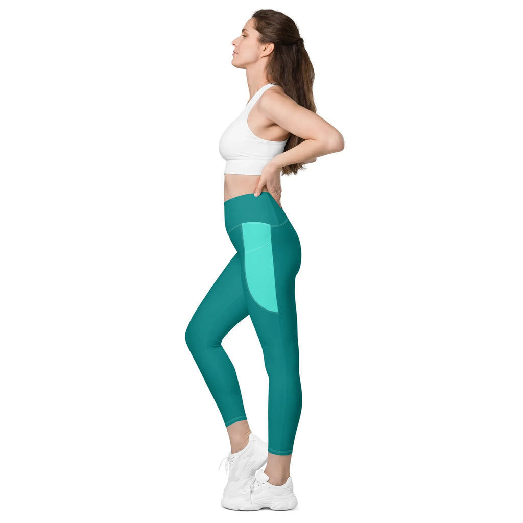 Leggings with pockets Leggings AwRans Clothing all-over-print-recycled-leggings-with-pockets-white-left-6880177636620