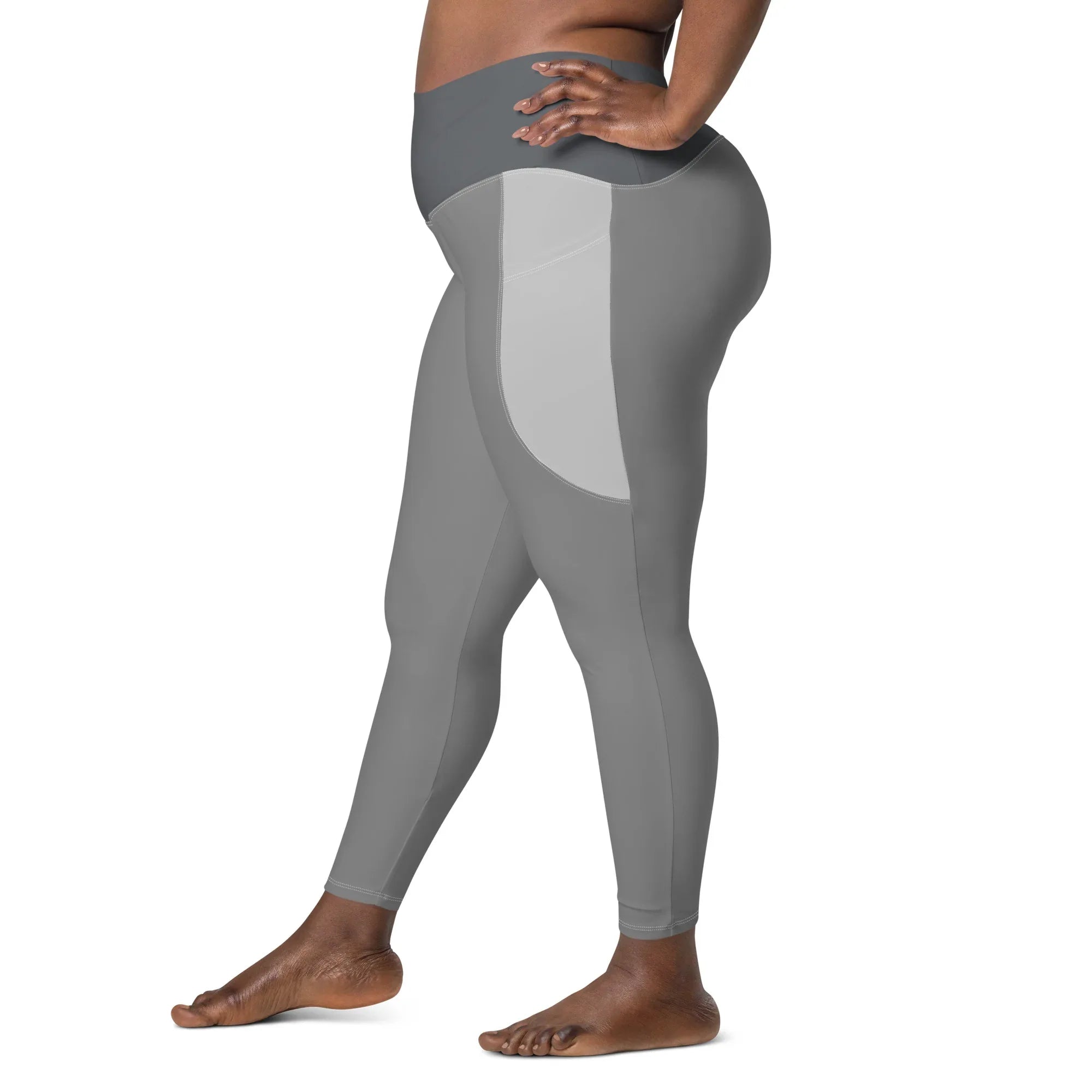Leggings with pockets Leggings AwRans Clothing all-over-print-recycled-leggings-with-pockets-white-left-688017b1ad356