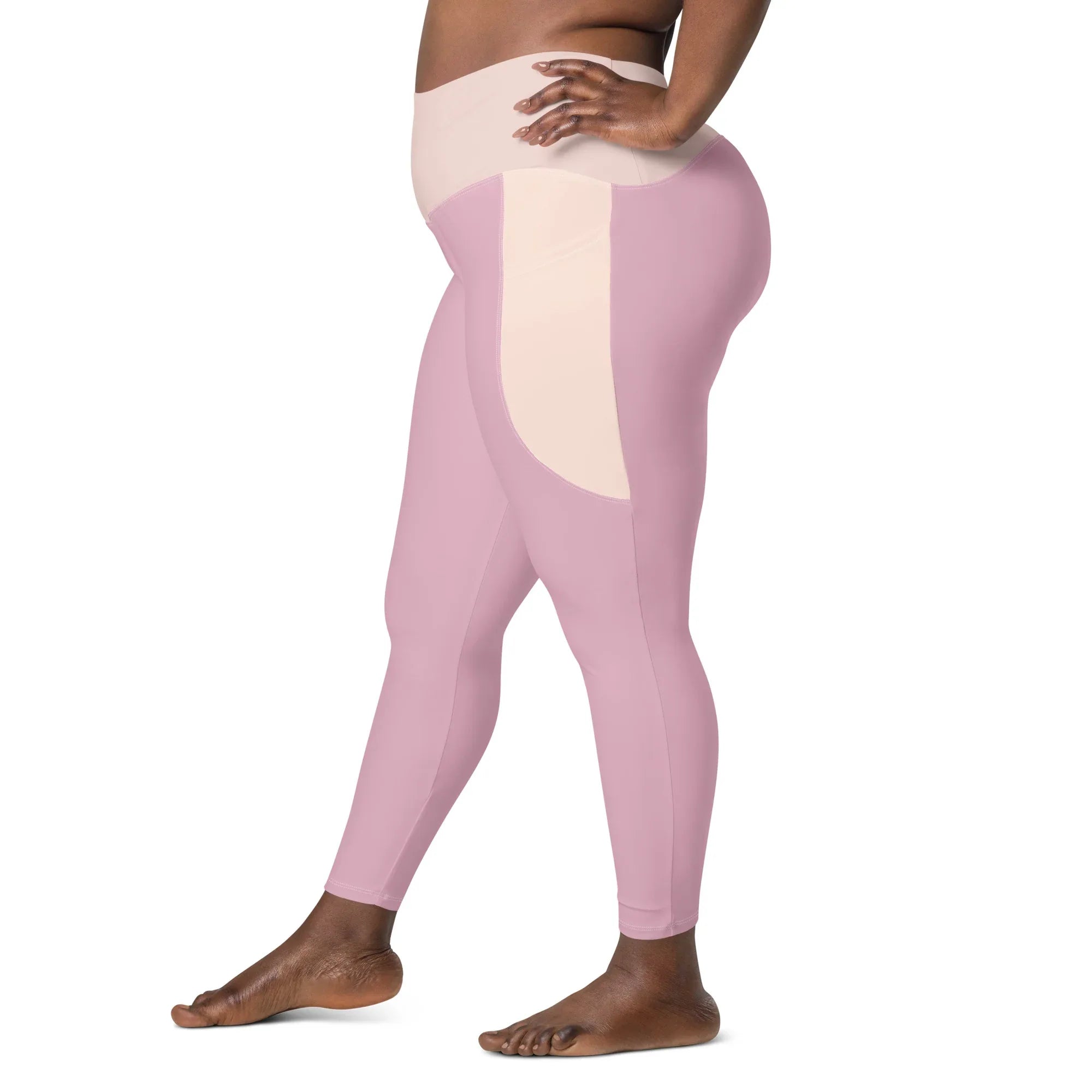 Leggings with pockets Leggings AwRans Clothing all-over-print-recycled-leggings-with-pockets-white-left-688017ecd6524