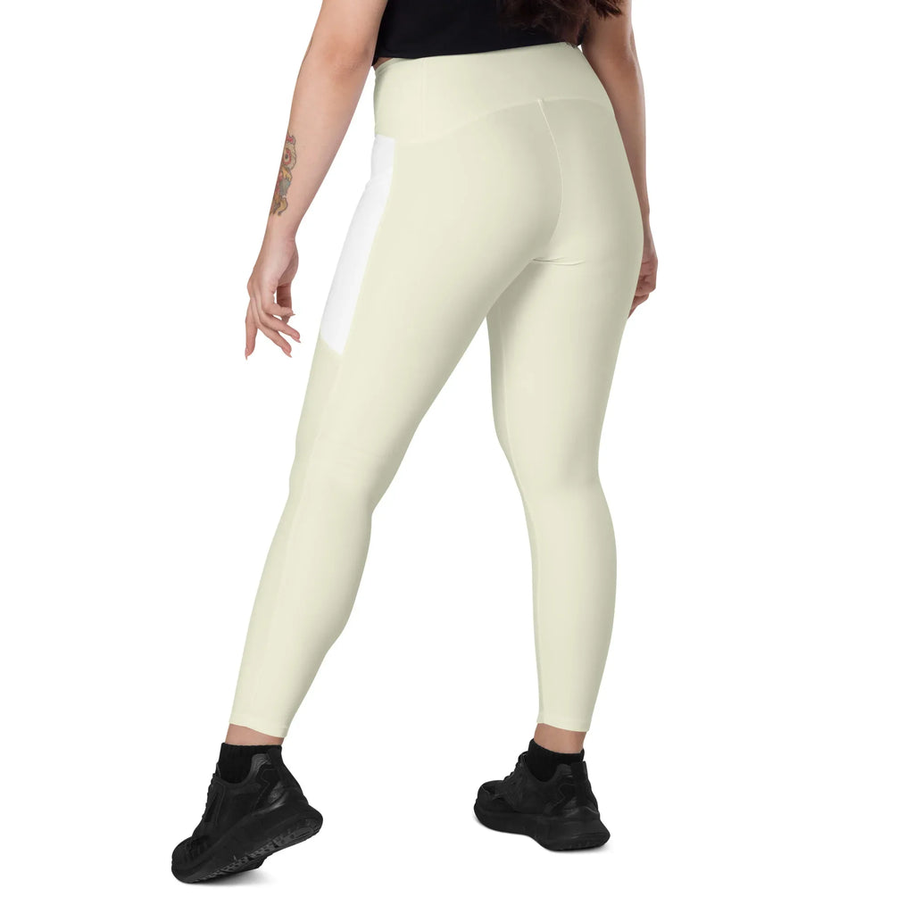 Leggings with pockets Leggings AwRans Clothing all-over-print-recycled-leggings-with-pockets-white-left-back-68801610cdde2