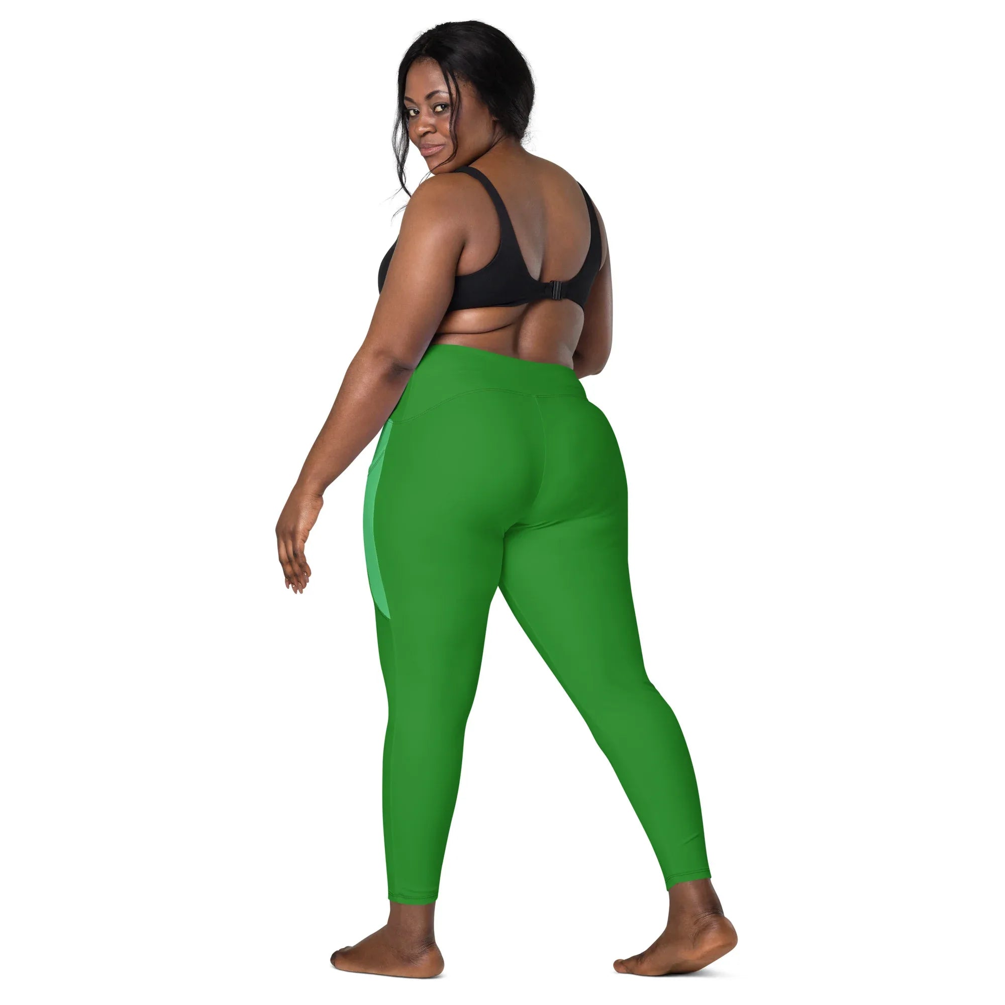 Leggings with pockets Leggings AwRans Clothing all-over-print-recycled-leggings-with-pockets-white-left-back-68801688c7cf7