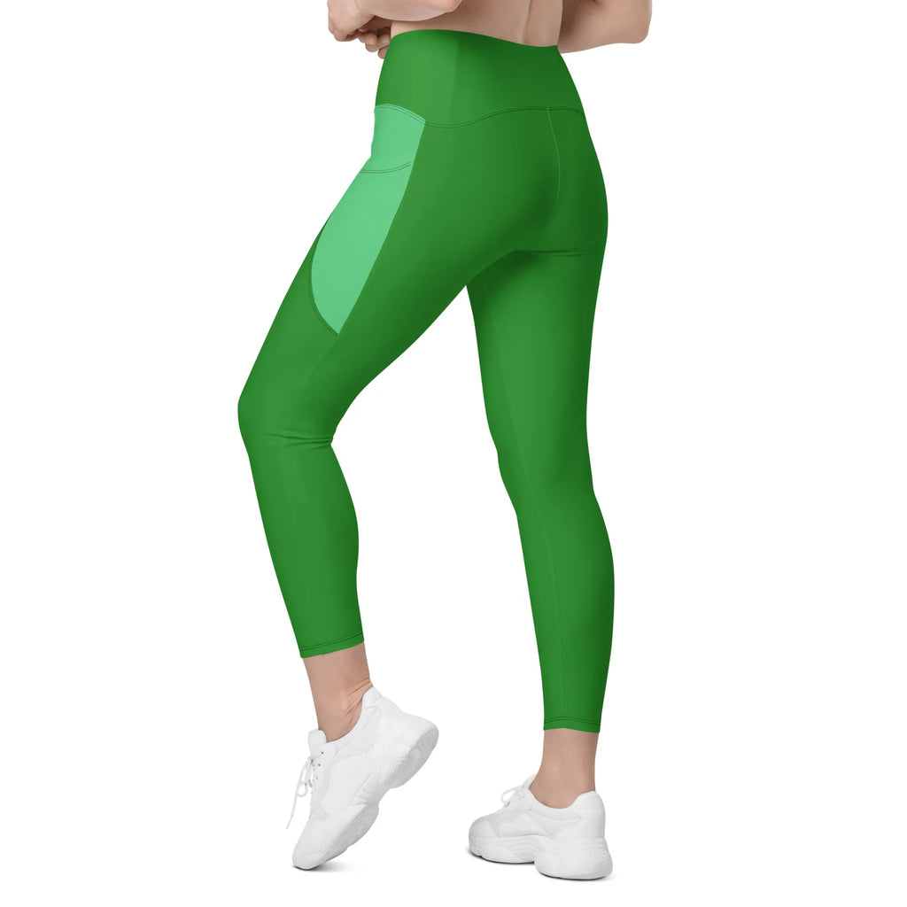 Leggings with pockets Leggings AwRans Clothing all-over-print-recycled-leggings-with-pockets-white-left-back-68801688c8708