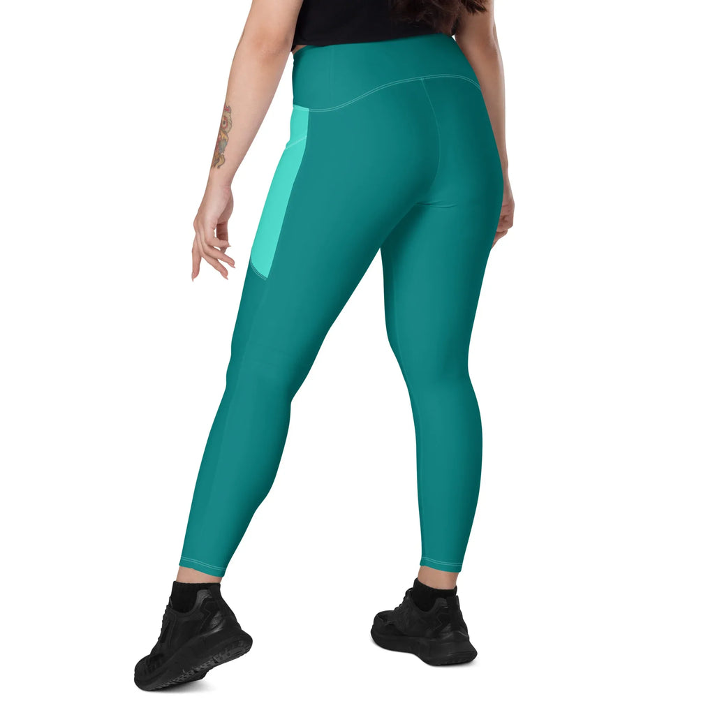 Leggings with pockets Leggings AwRans Clothing all-over-print-recycled-leggings-with-pockets-white-left-back-68801776346c2