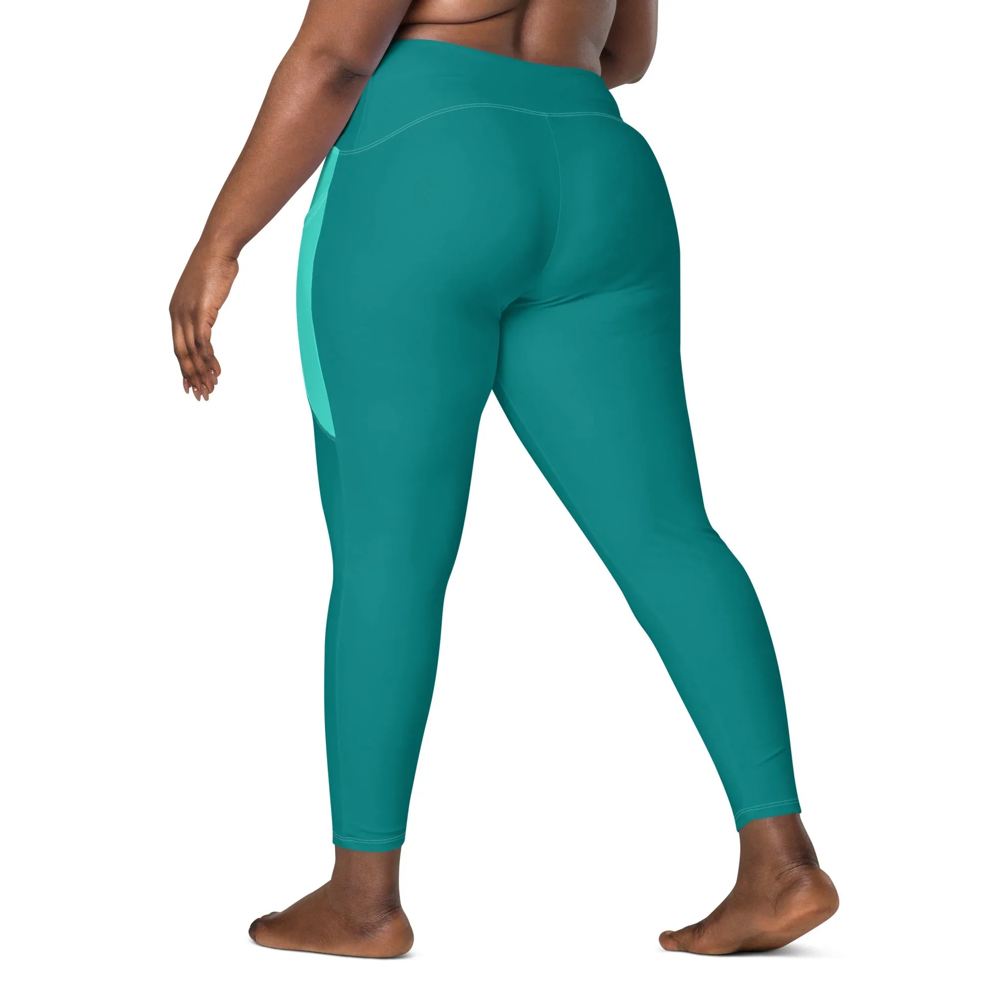 Leggings with pockets Leggings AwRans Clothing all-over-print-recycled-leggings-with-pockets-white-left-back-68801776352ac