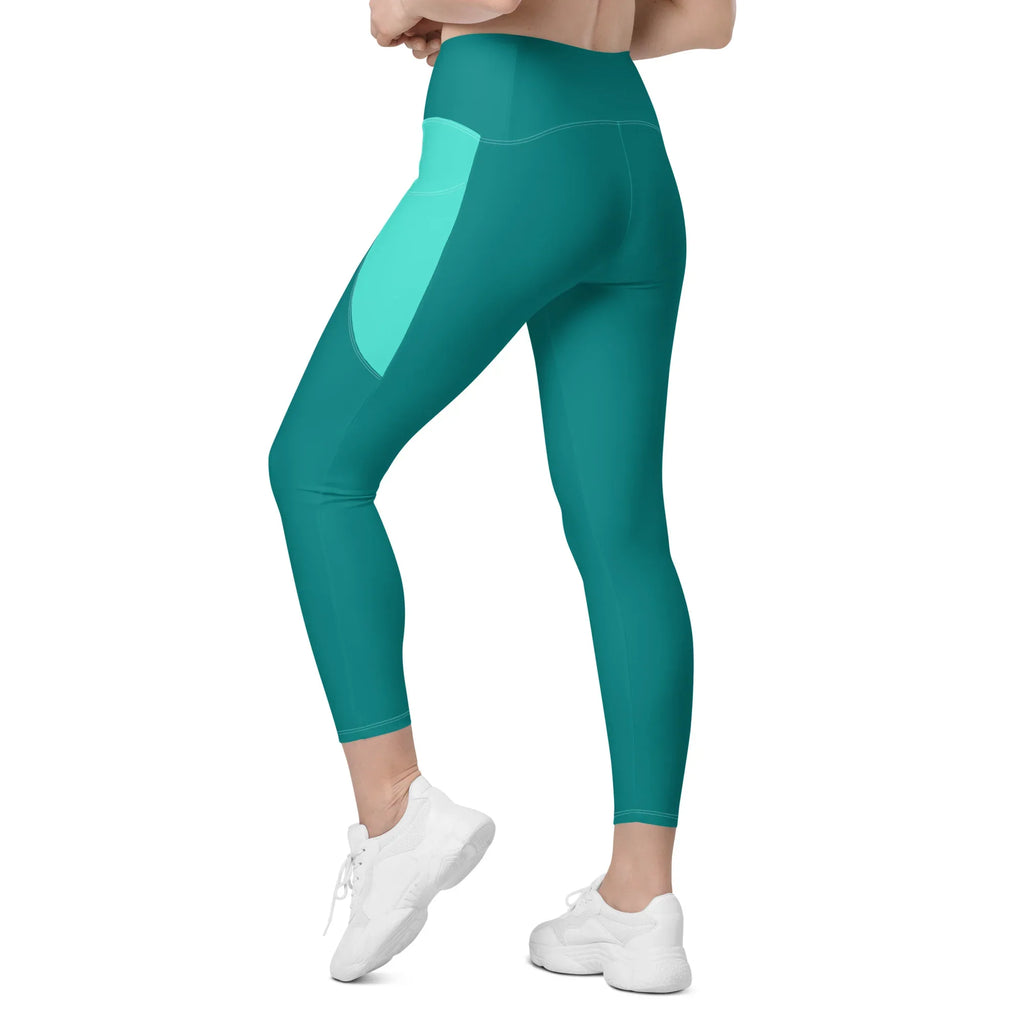 Leggings with pockets Leggings AwRans Clothing all-over-print-recycled-leggings-with-pockets-white-left-back-6880177635de2