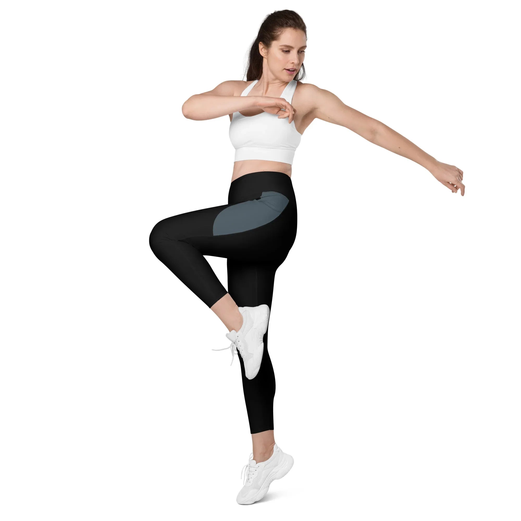 Leggings with pockets Leggings AwRans Clothing all-over-print-recycled-leggings-with-pockets-white-left-front-2-6880164c6b9b8