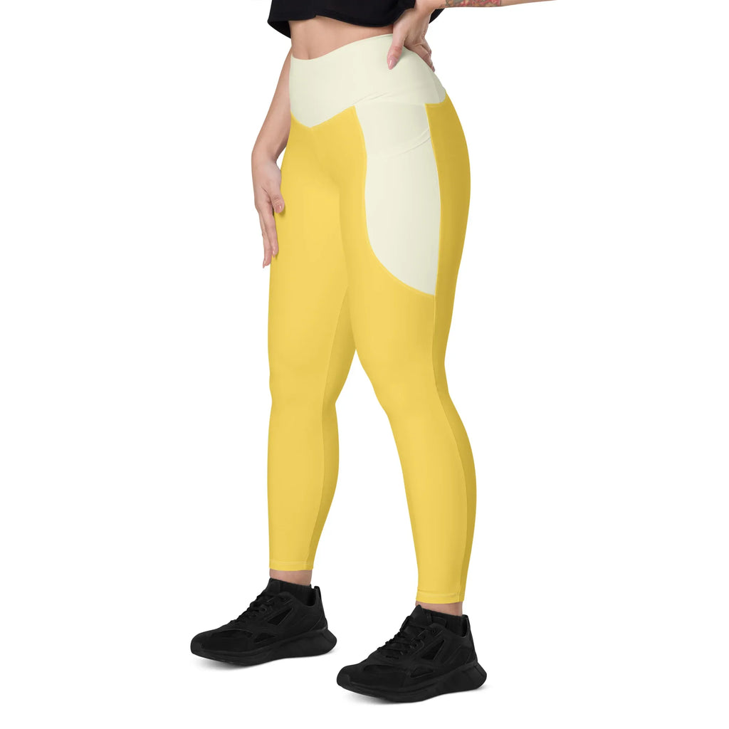 Leggings with pockets Leggings AwRans Clothing all-over-print-recycled-leggings-with-pockets-white-left-front-688015d58e773