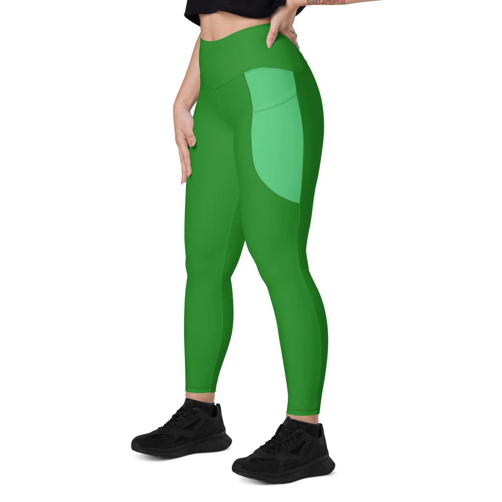 Leggings with pockets Leggings AwRans Clothing all-over-print-recycled-leggings-with-pockets-white-left-front-68801688c6b1f