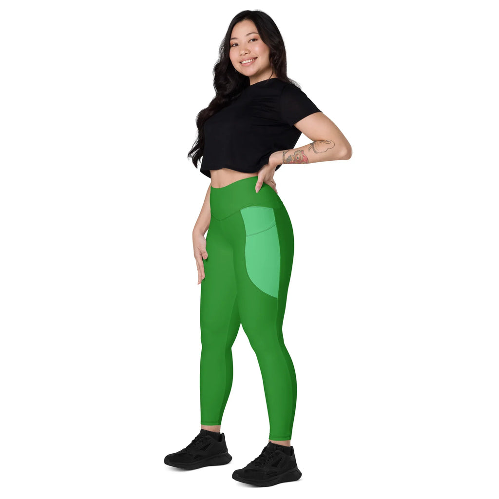 Leggings with pockets Leggings AwRans Clothing all-over-print-recycled-leggings-with-pockets-white-left-front-68801688c713e