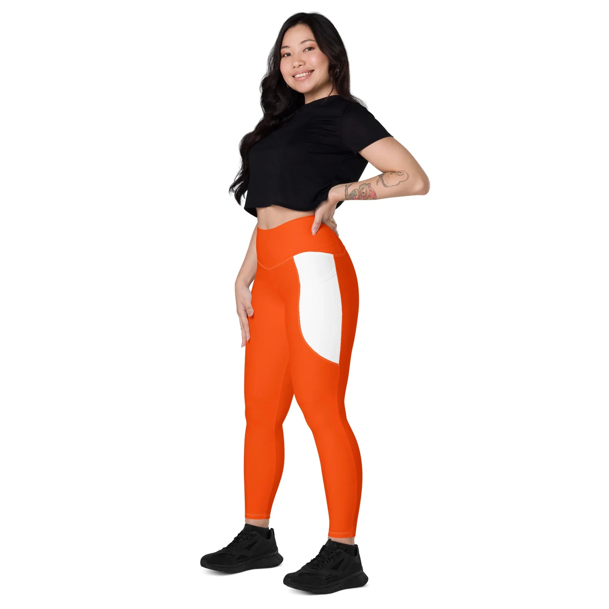 Leggings with pockets Leggings AwRans Clothing all-over-print-recycled-leggings-with-pockets-white-left-front-688016c27a9e4