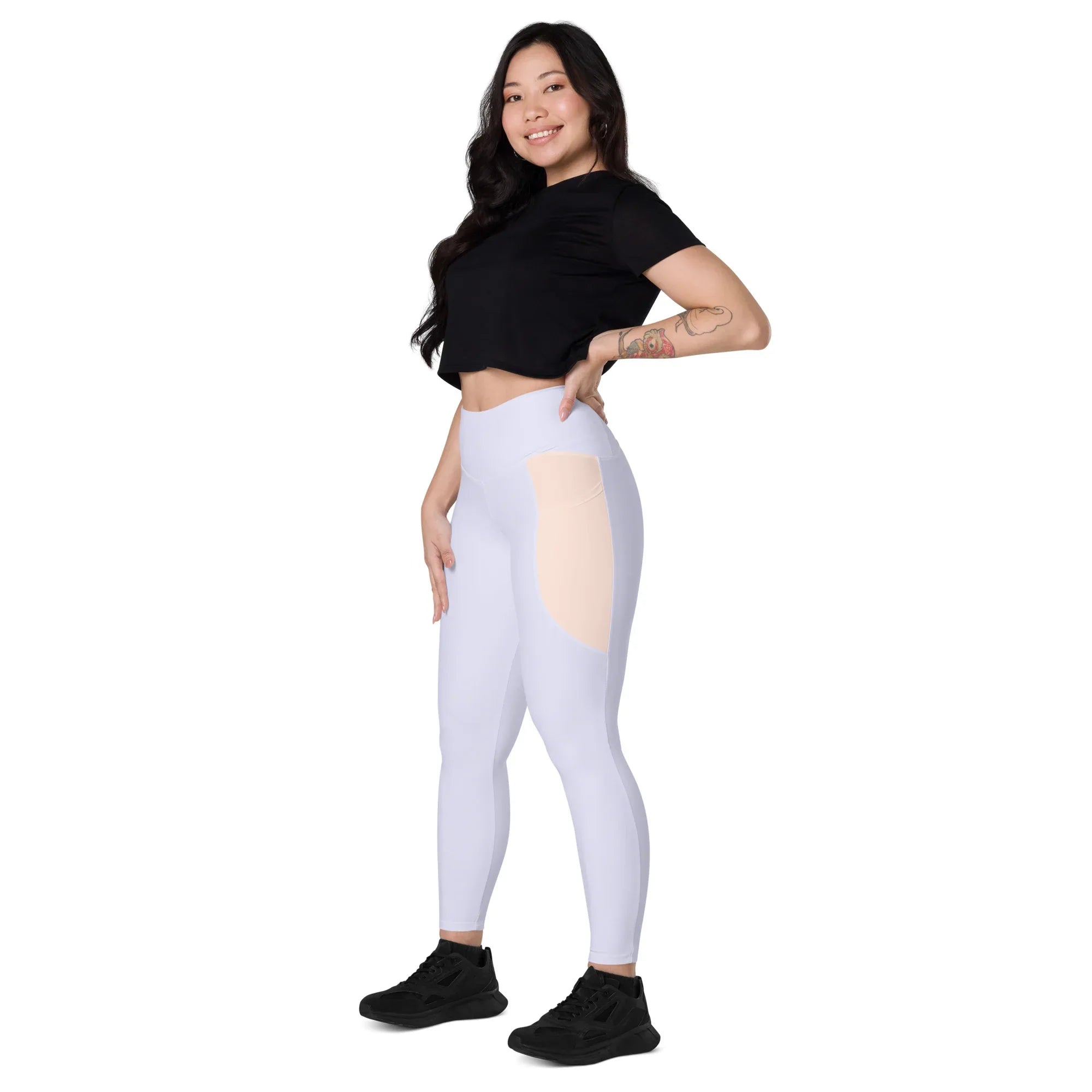 Leggings with pockets Leggings AwRans Clothing all-over-print-recycled-leggings-with-pockets-white-left-front-688016ff3f51f