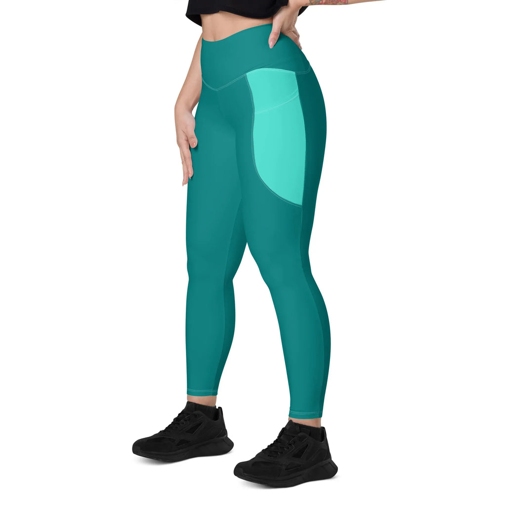 Leggings with pockets Leggings AwRans Clothing all-over-print-recycled-leggings-with-pockets-white-left-front-68801776343c4