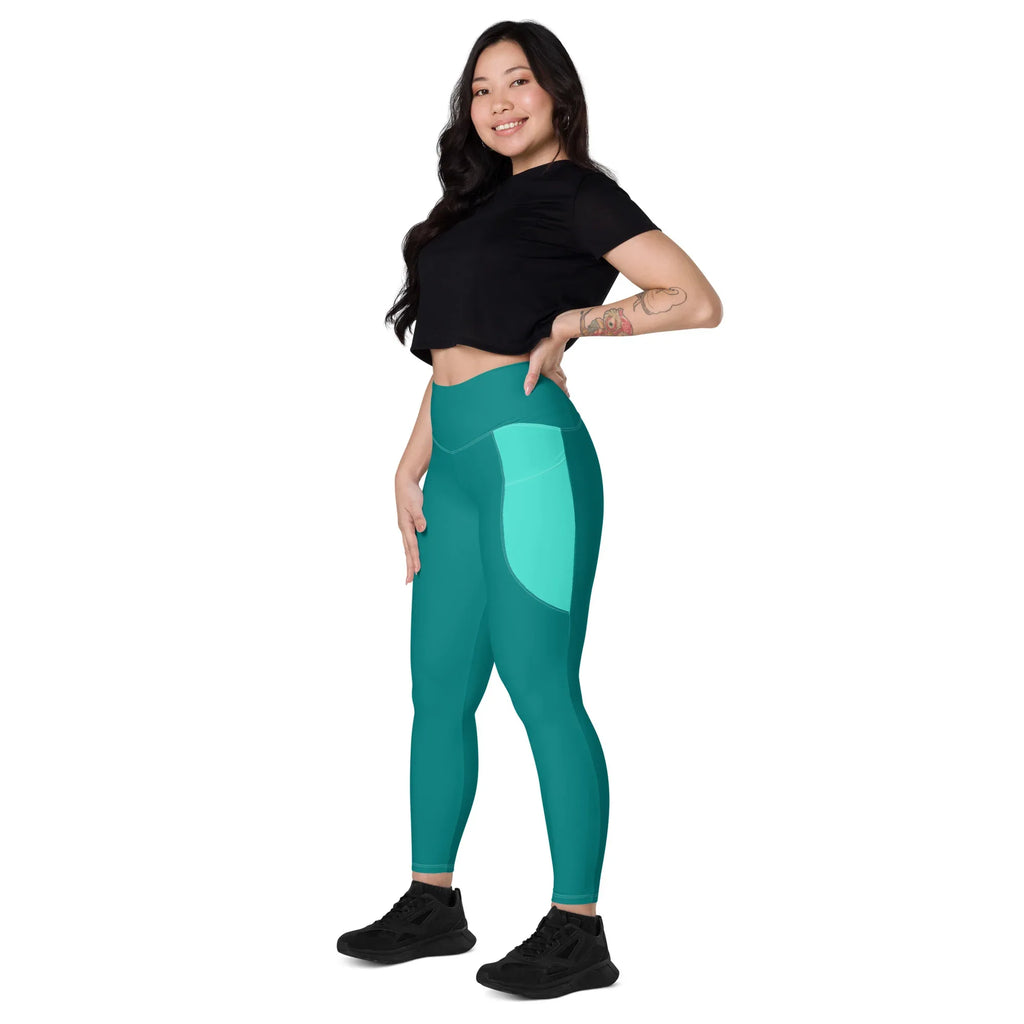 Leggings with pockets Leggings AwRans Clothing all-over-print-recycled-leggings-with-pockets-white-left-front-6880177634c21
