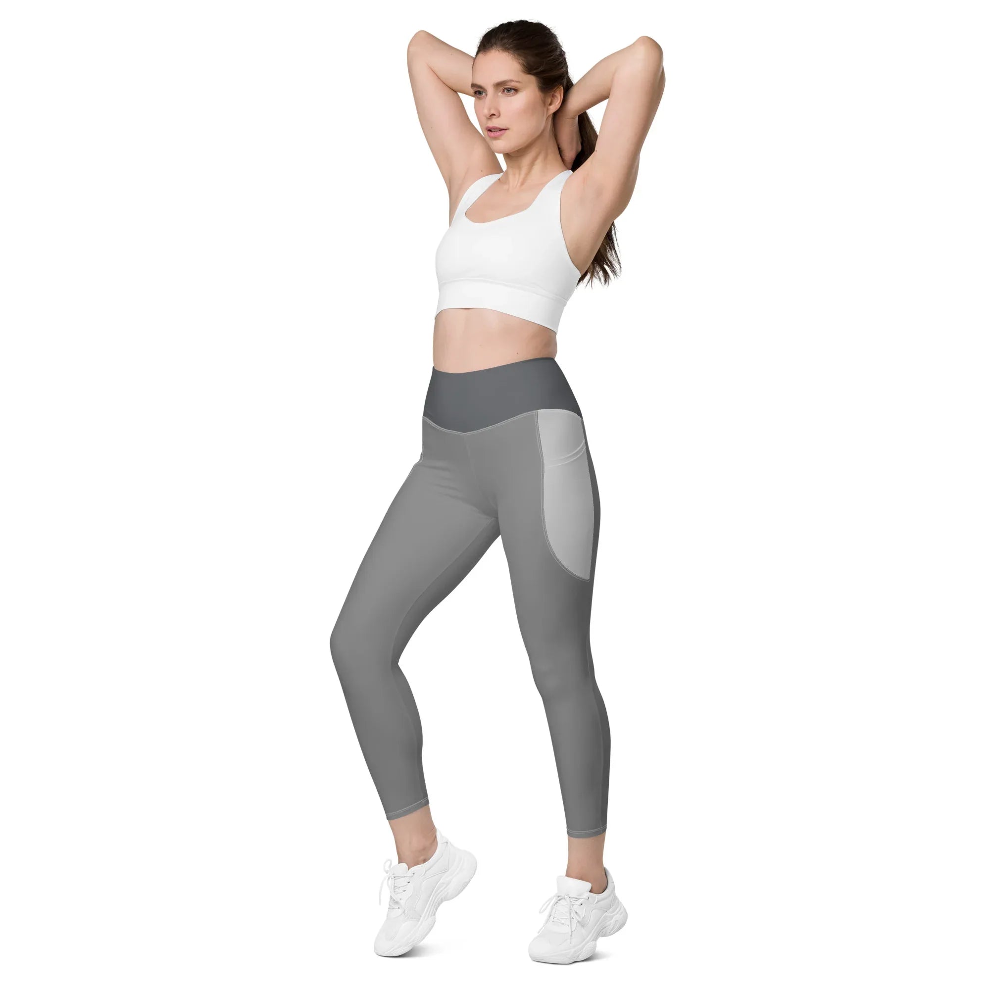 Leggings with pockets Leggings AwRans Clothing all-over-print-recycled-leggings-with-pockets-white-left-front-688017b1ae35a