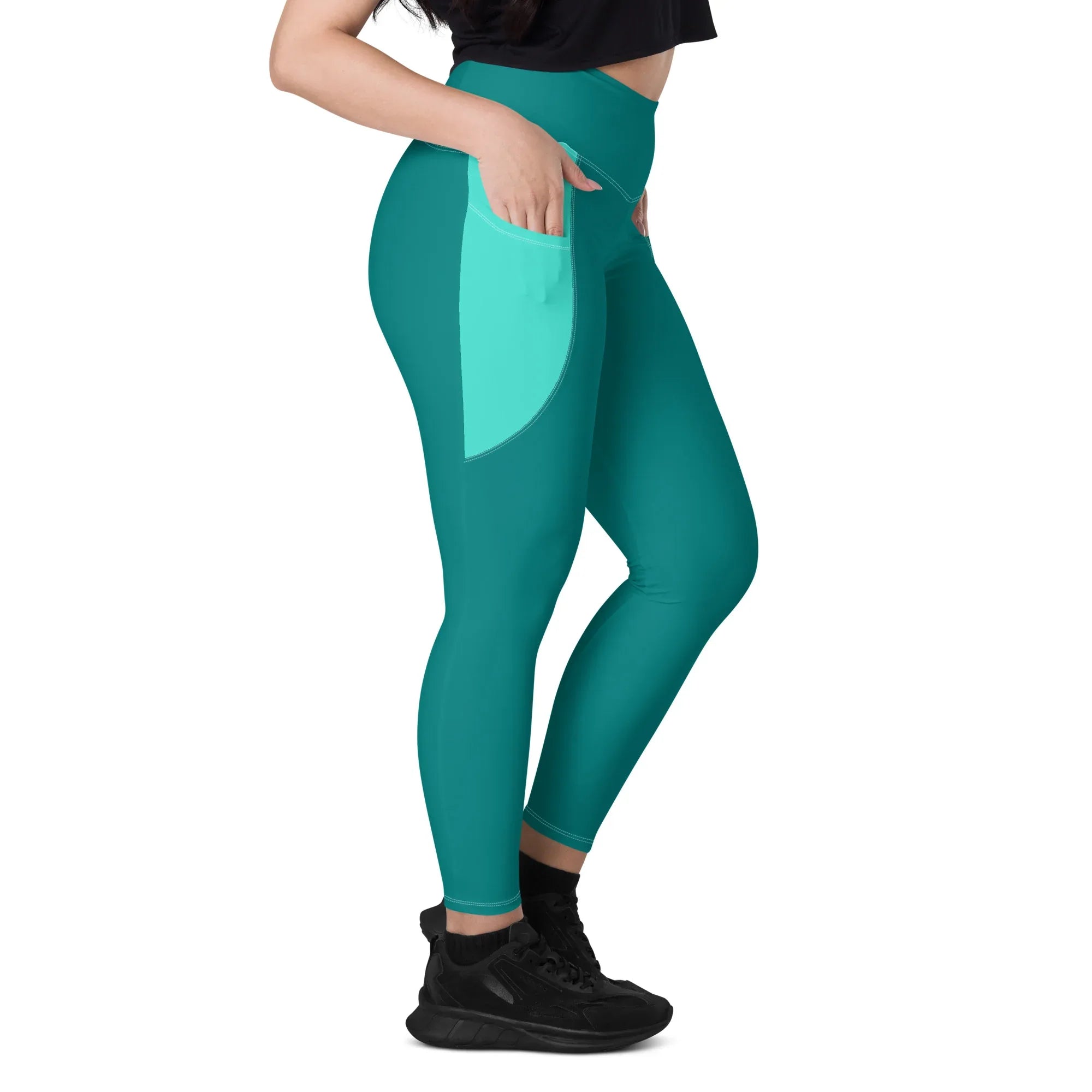 Leggings with pockets Leggings AwRans Clothing all-over-print-recycled-leggings-with-pockets-white-right-68801776374f1