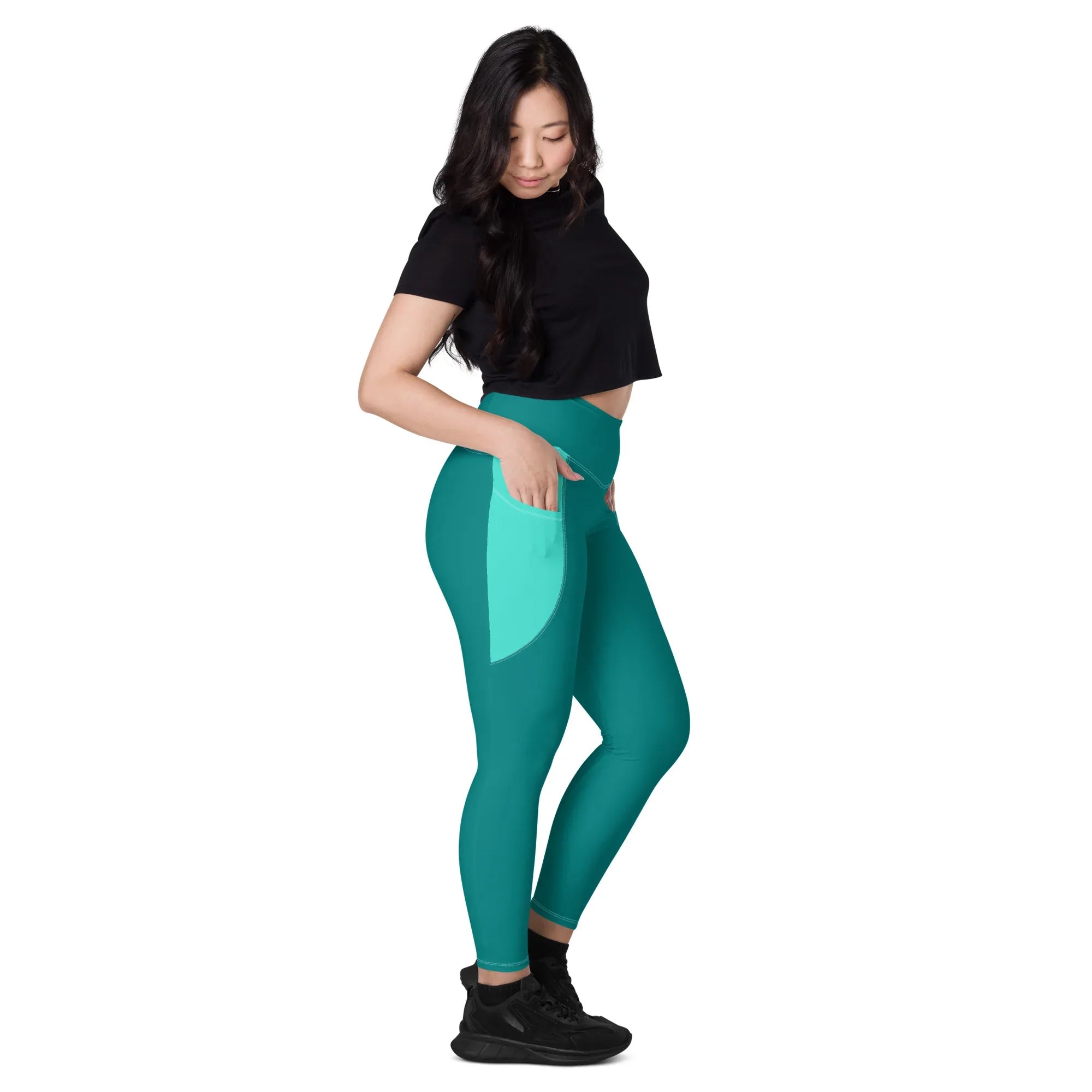 Leggings with pockets Leggings AwRans Clothing all-over-print-recycled-leggings-with-pockets-white-right-68801776375e7