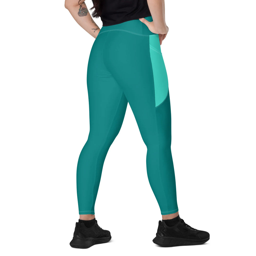 Leggings with pockets Leggings AwRans Clothing all-over-print-recycled-leggings-with-pockets-white-right-back-68801776373fc