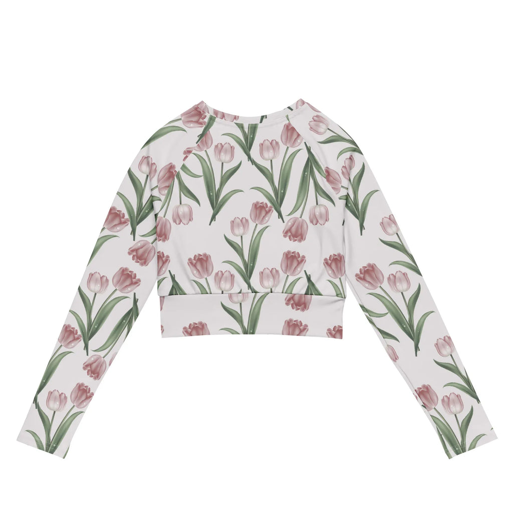Recycled long-sleeve crop top long-sleeve crop top AwRans Clothing all-over-print-recycled-long-sleeve-crop-top-white-back-67bb6c442c898