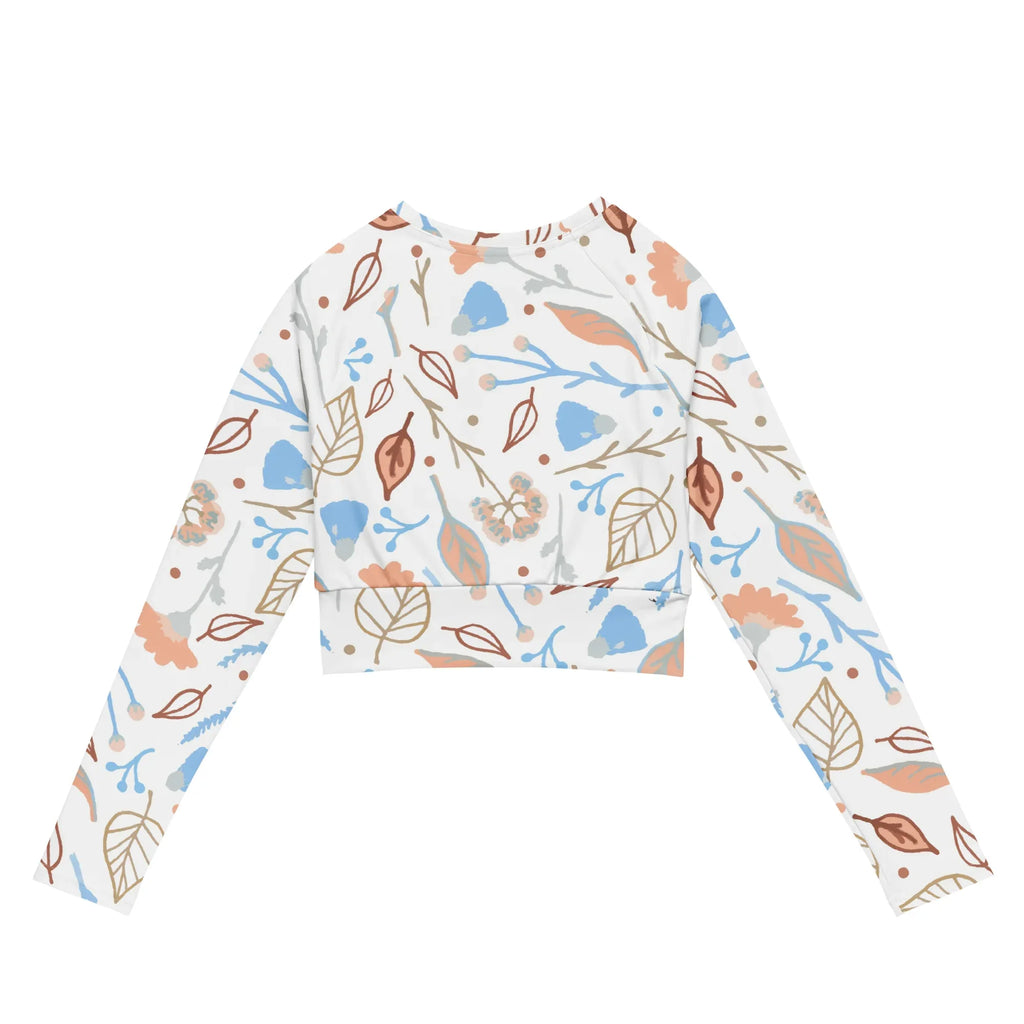 Recycled long-sleeve crop top long-sleeve crop top AwRans Clothing all-over-print-recycled-long-sleeve-crop-top-white-back-67bb6c6d26930