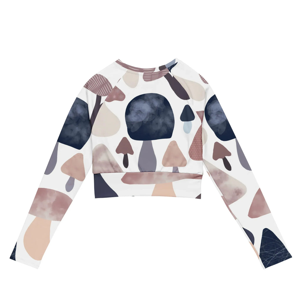 Recycled long-sleeve crop top long-sleeve crop top AwRans Clothing all-over-print-recycled-long-sleeve-crop-top-white-back-67bb6e17439ee
